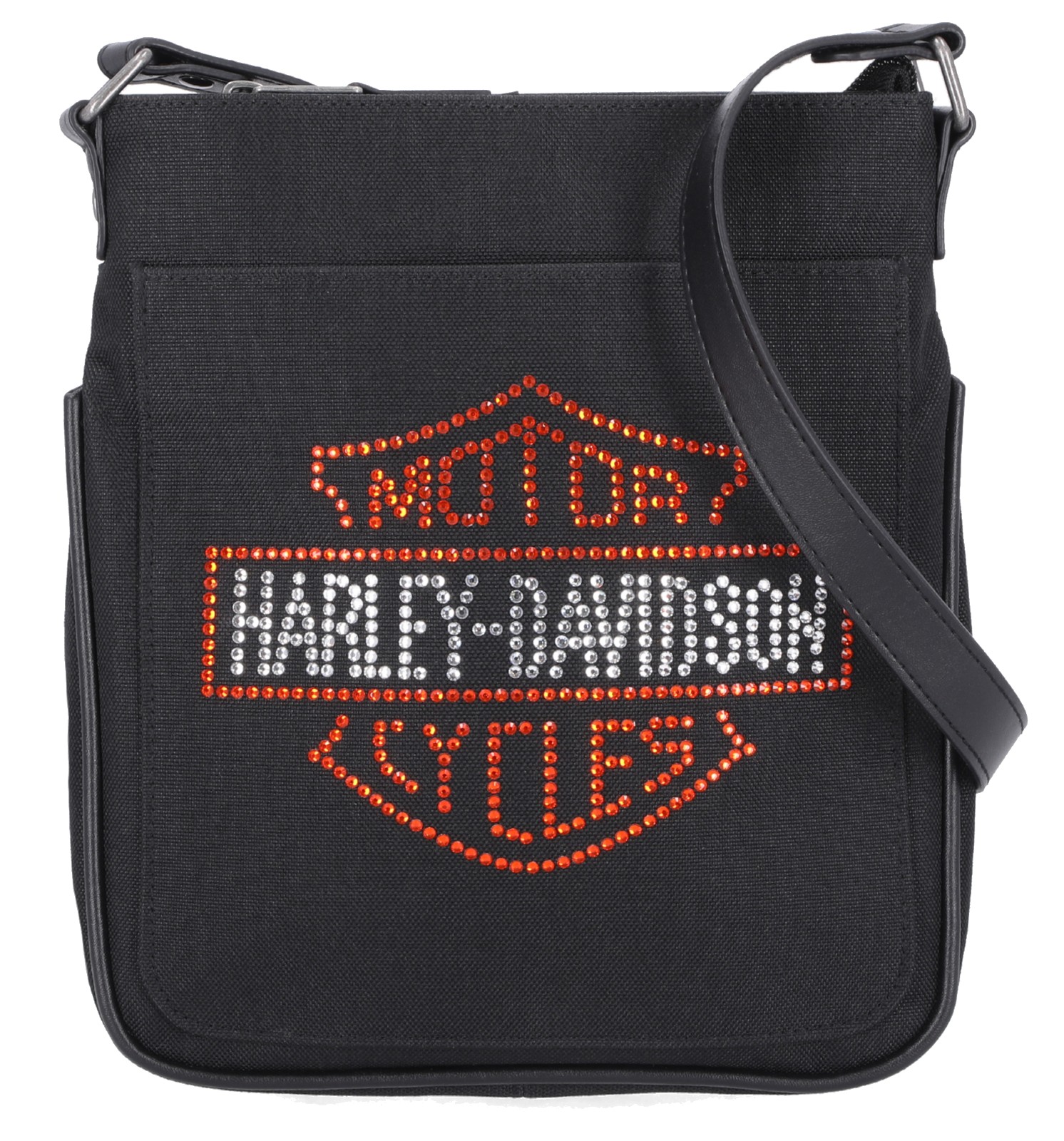 Harley-Davidson Women's Rhinestone Embellished Bar & Shield Crossbody Bag, Black - Wisconsin Harley-Davidson