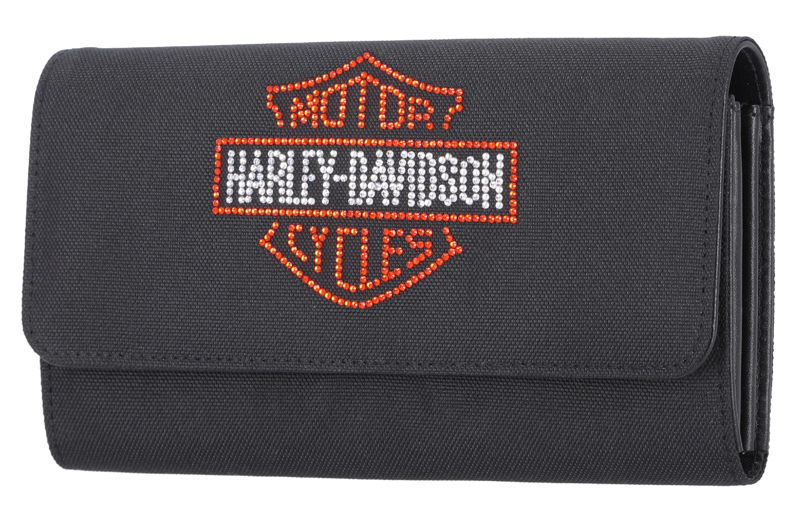 Harley-Davidson Women's Rhinestone Embellished Bar & Shield Clutch - Black - Wisconsin Harley-Davidson