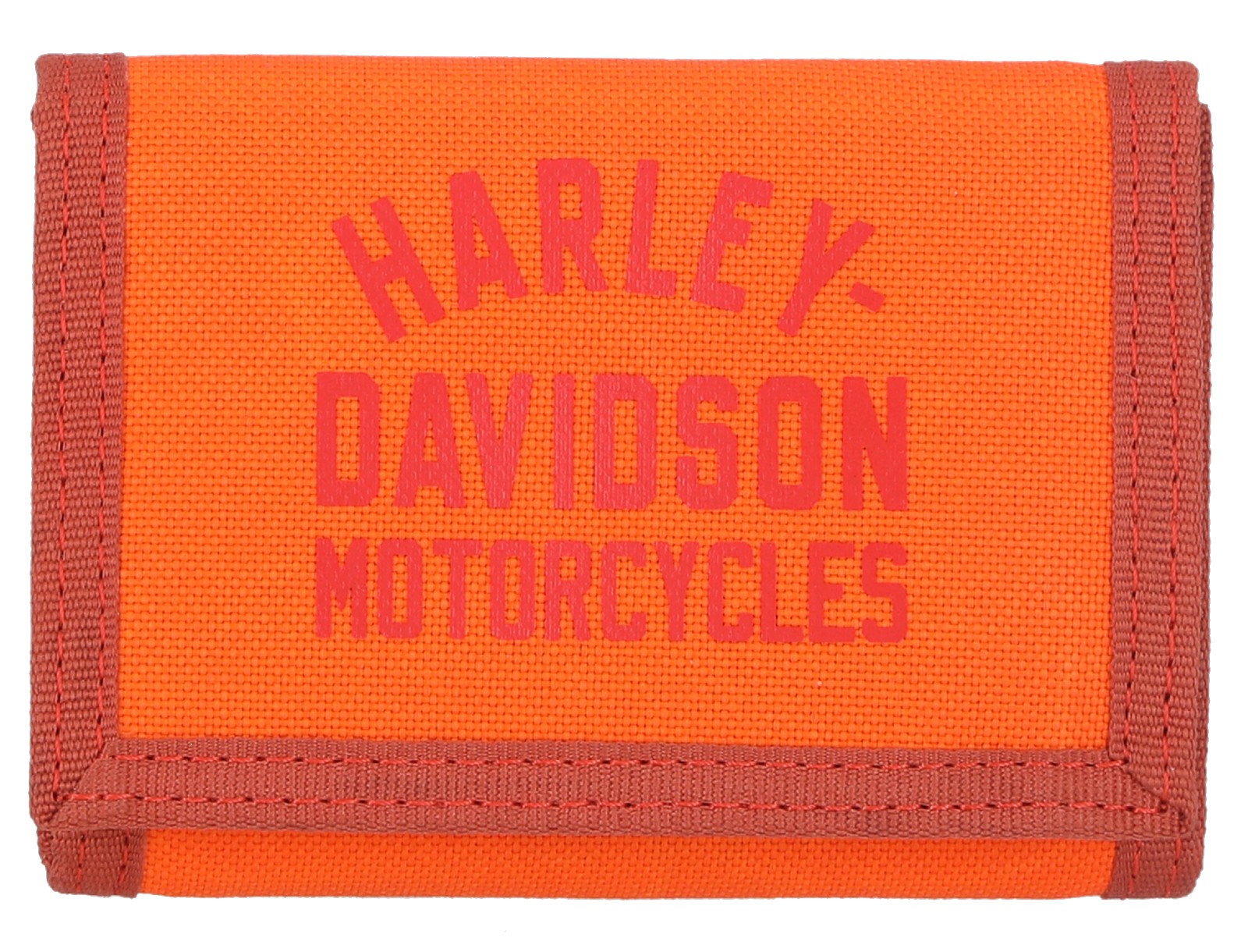 Harley-Davidson Men's H-D Arched Script Logo Tri-Fold Polyester Wallet - Orange - Wisconsin Harley-Davidson