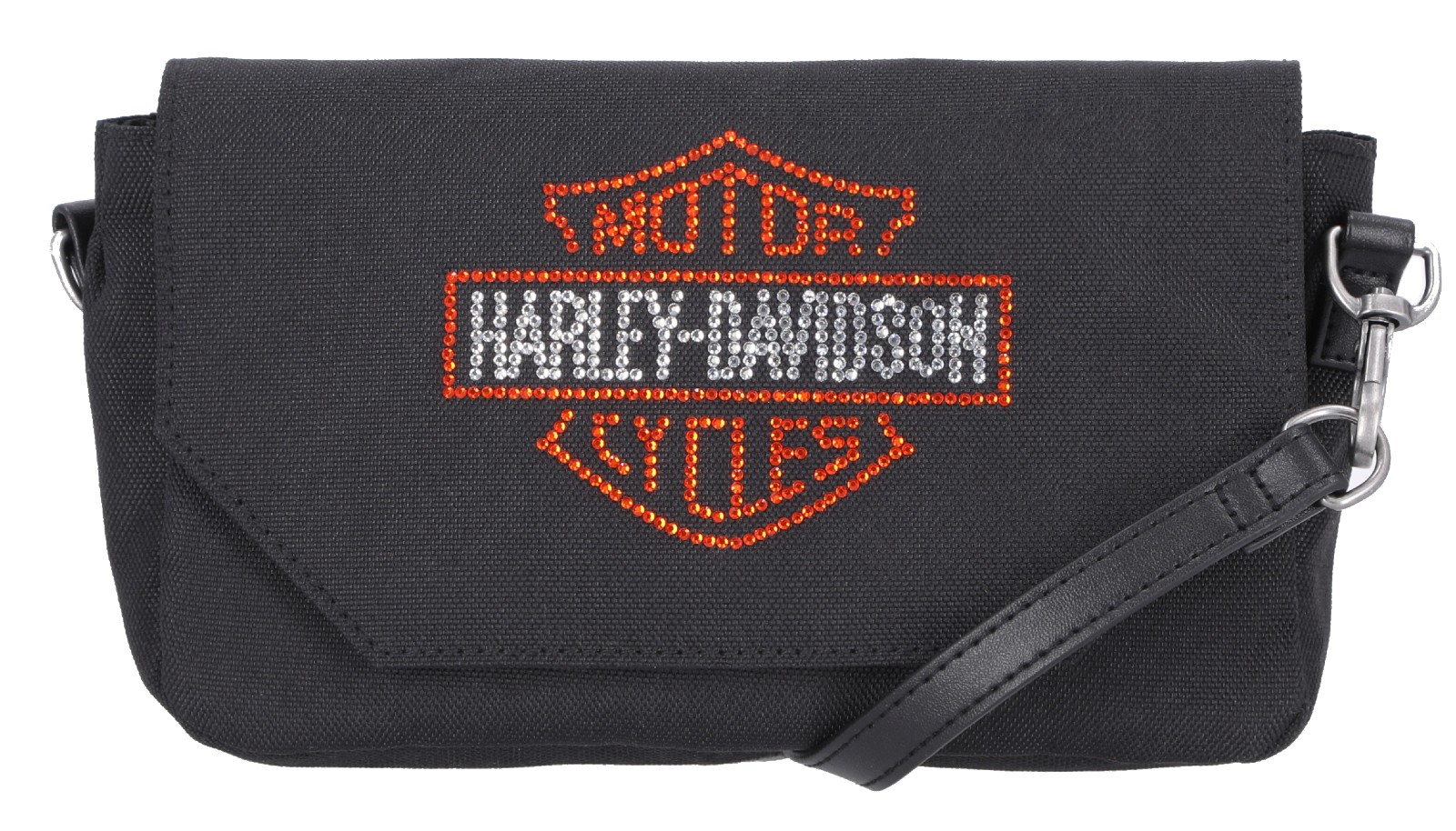 Harley-Davidson Women's Rhinestone Embellished Bar & Shield Hip Bag - Black - Wisconsin Harley-Davidson