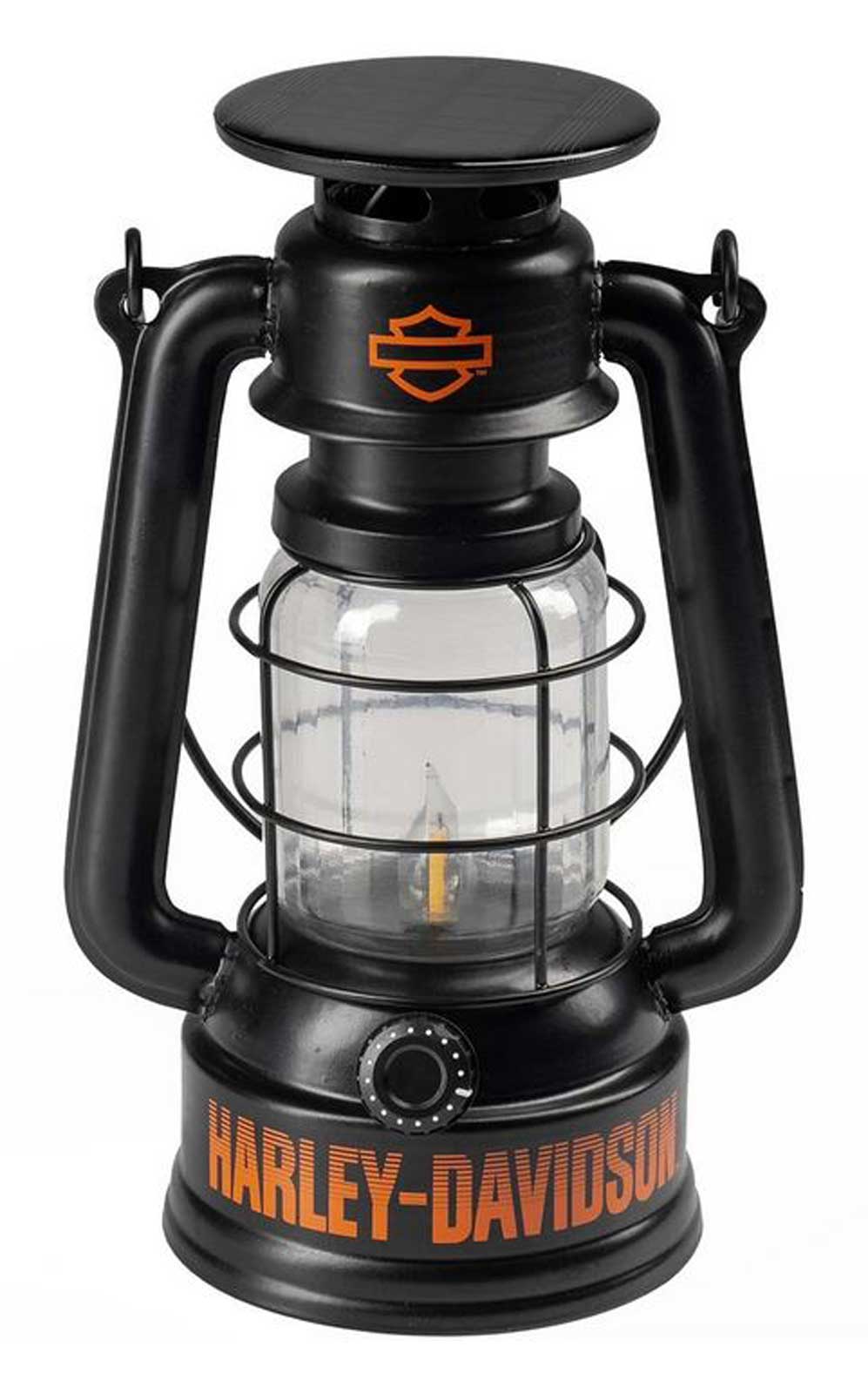Harley-Davidson® Rechargeable Solar Lantern, Metal Base w/ Carry