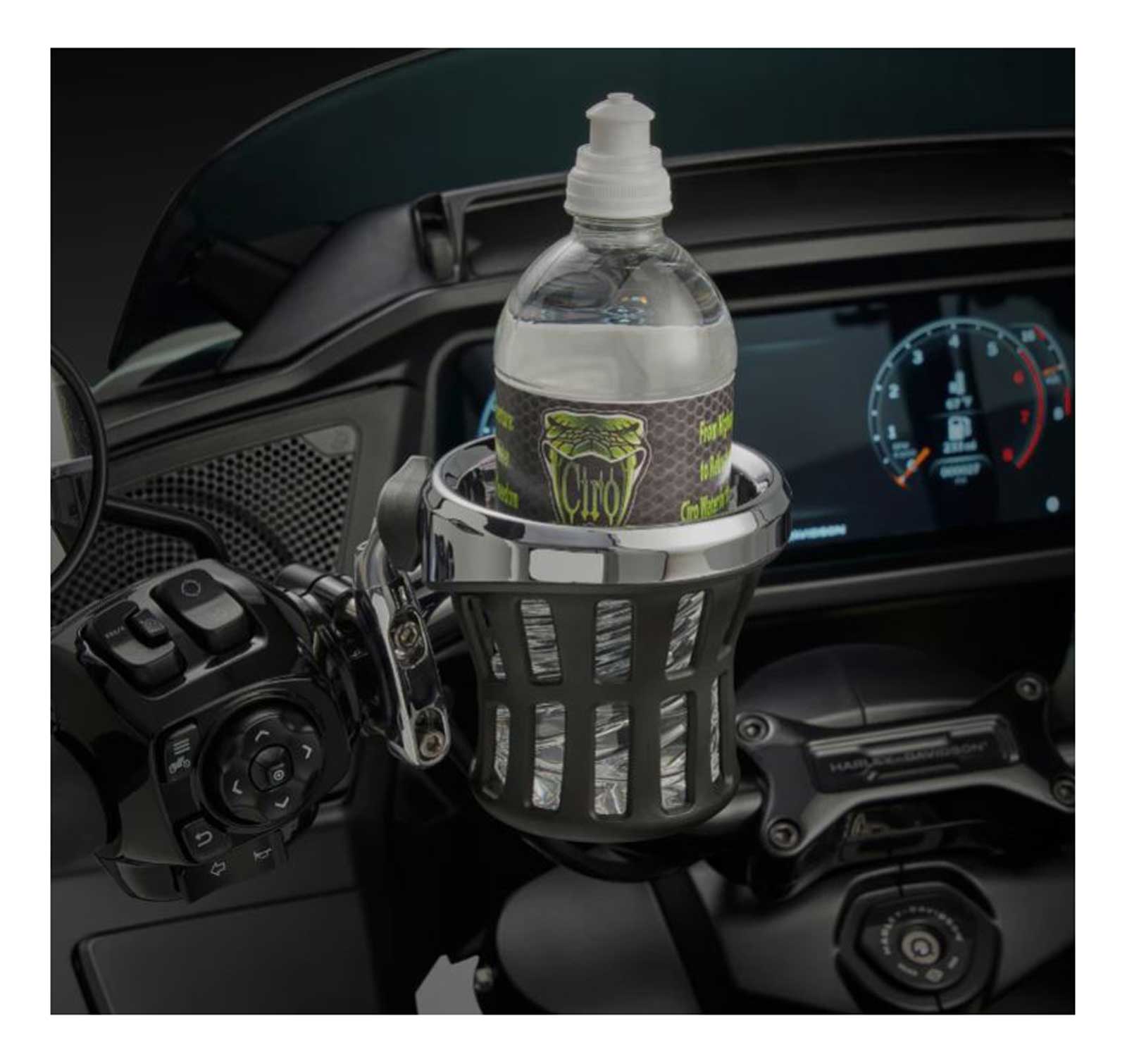 Ciro Gen 2 Motorcycle Drink Holder w/ Perch Mount, Soft Durable Rubber - No Hassle Returns at Wisconsin Harley
