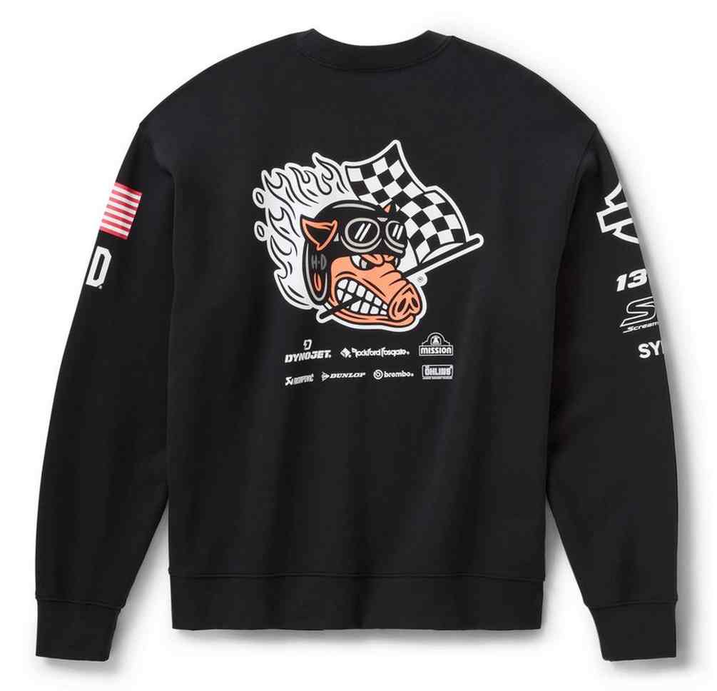 HARLEY-DAVIDSON フレイムス　ジップパーカー　USA製　Mサイズ Harley-Davidson® Men's Bar & Shield Pullover Fleece Hoodie