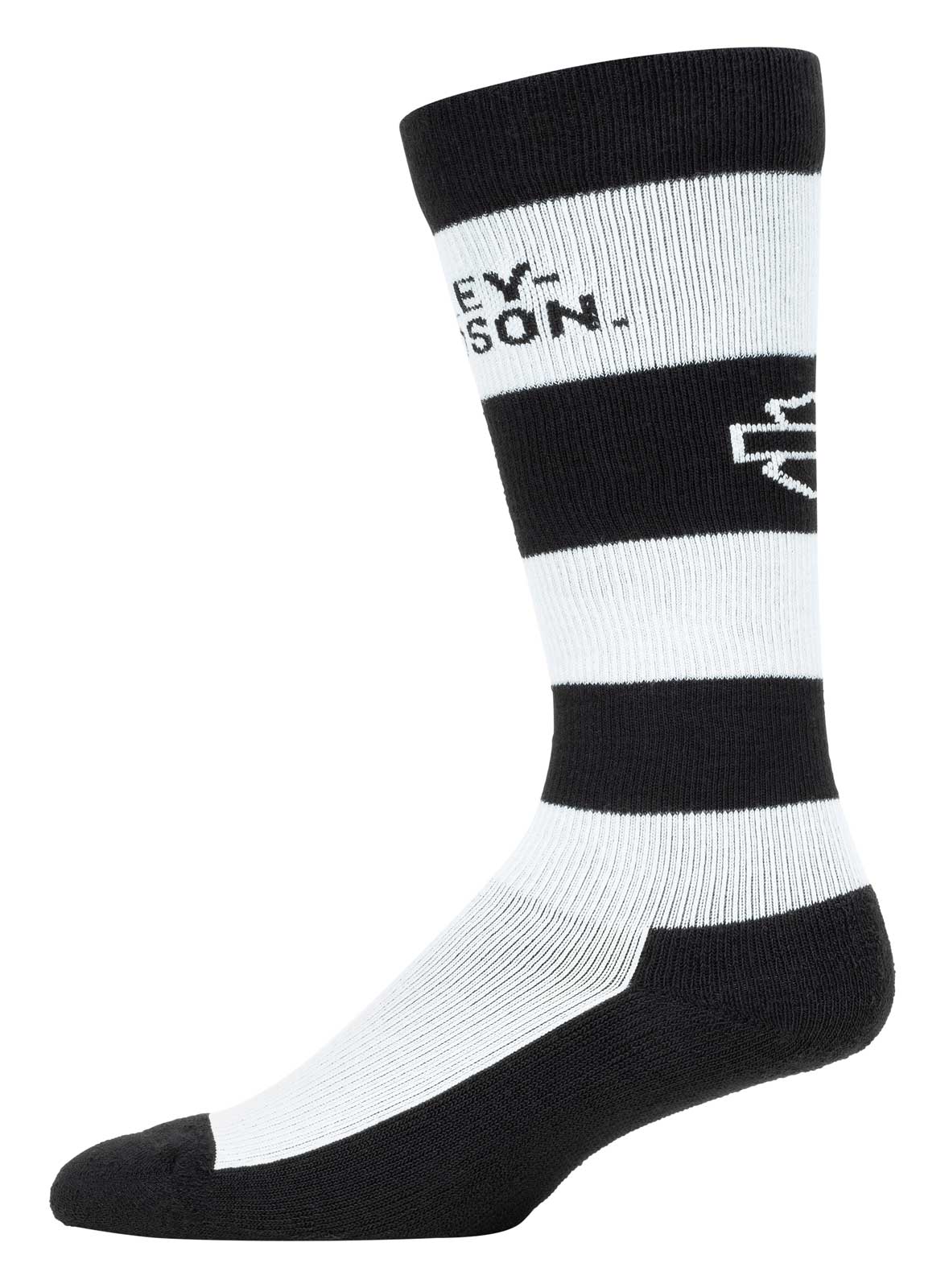 Harley-Davidson Men's Striped Compression Moisture Wicking Socks, Black/White - Wisconsin Harley-Davidson