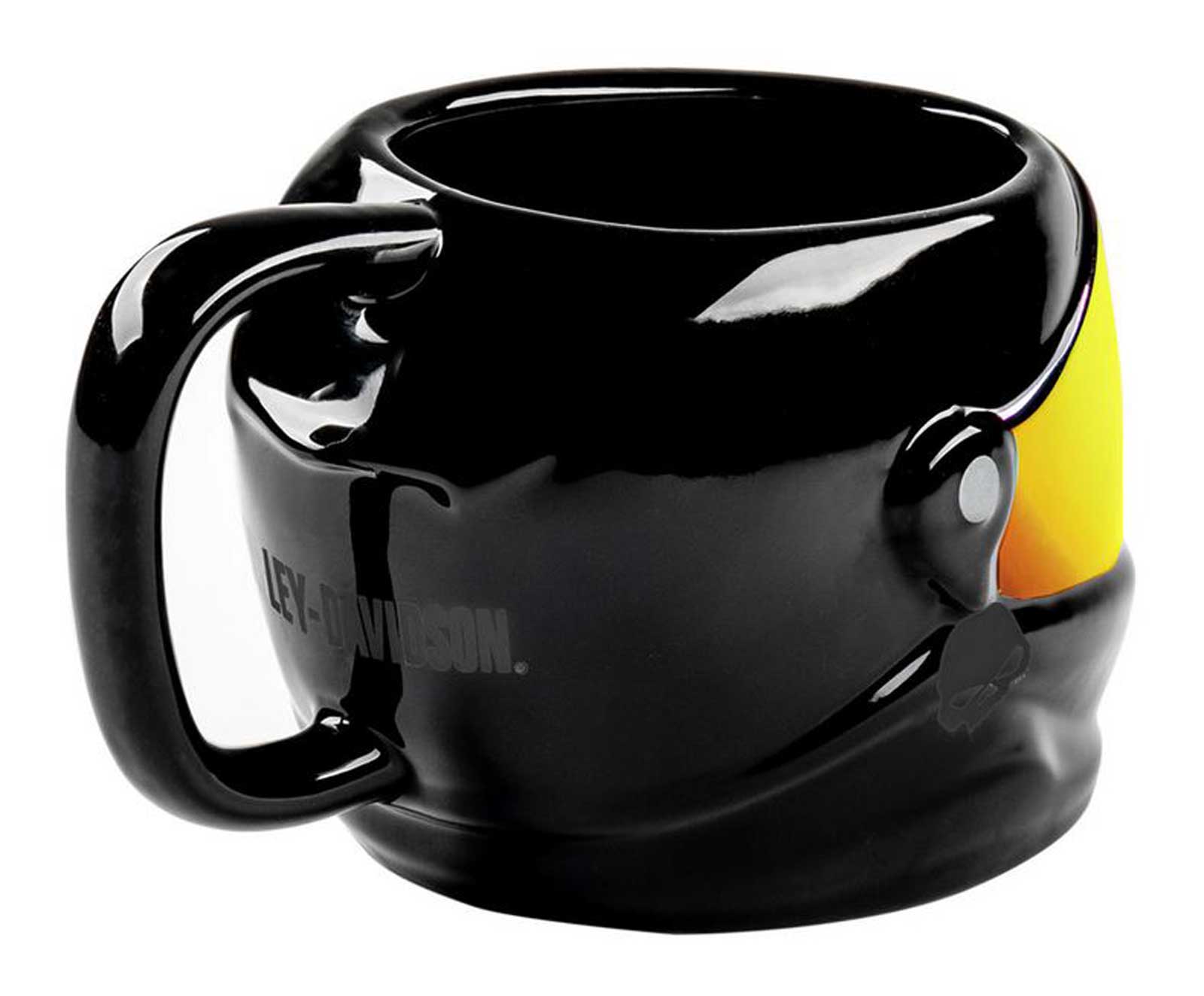 Harley-Davidson 24 oz. Sculpted Helmet Ceramic Coffee Mug, Gloss Black - No Hassle Returns at Wisconsin Harley