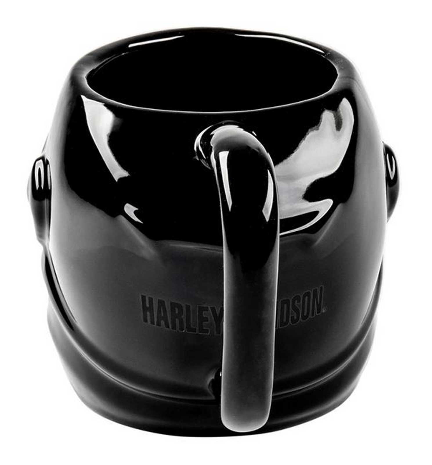 Harley-Davidson 24 oz. Sculpted Helmet Ceramic Coffee Mug, Gloss Black - Largest Selection of Harley-Davidson Products