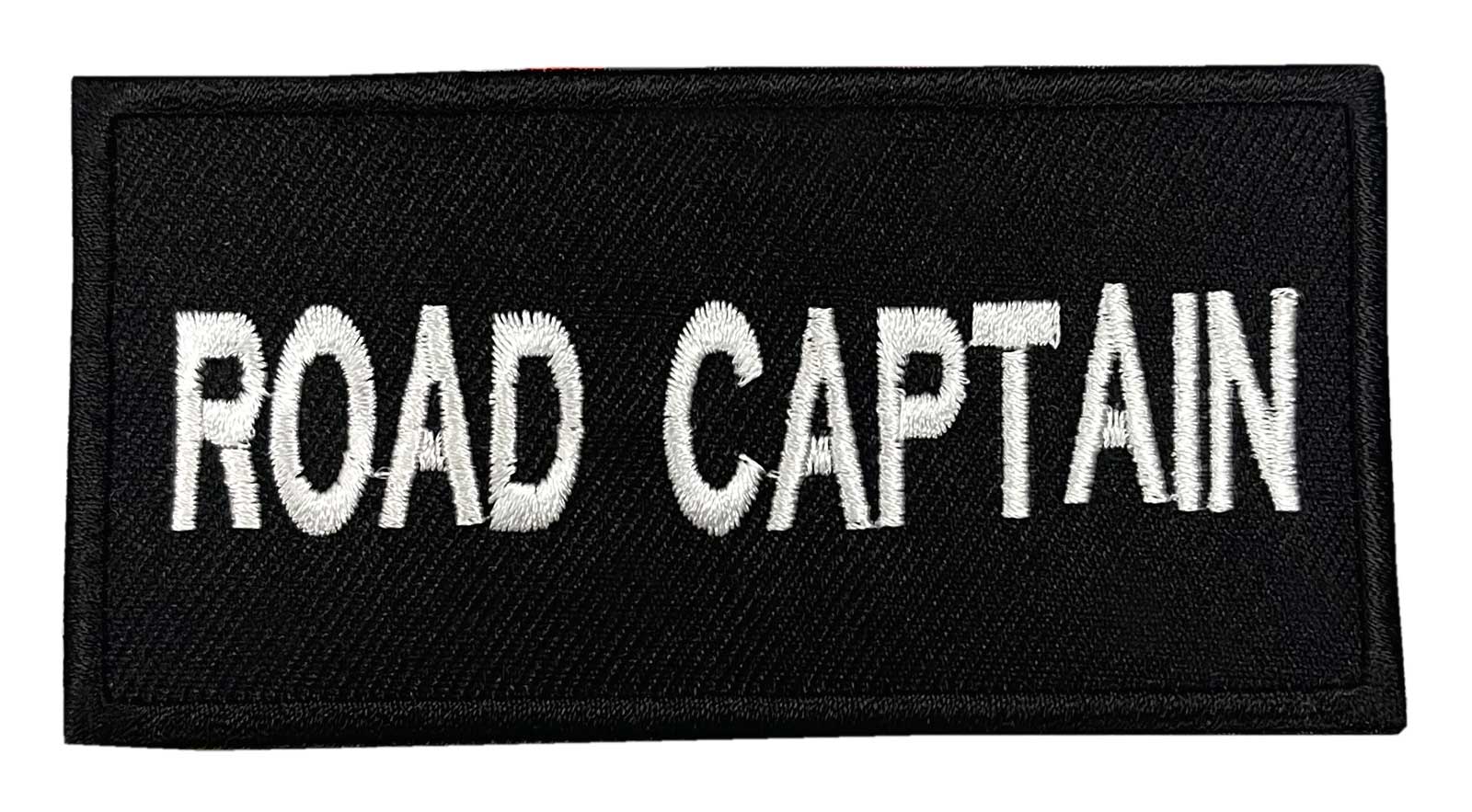Derringer Road Captain Bold Text Embroidered Patch, Black/White - Wisconsin Harley-Davidson