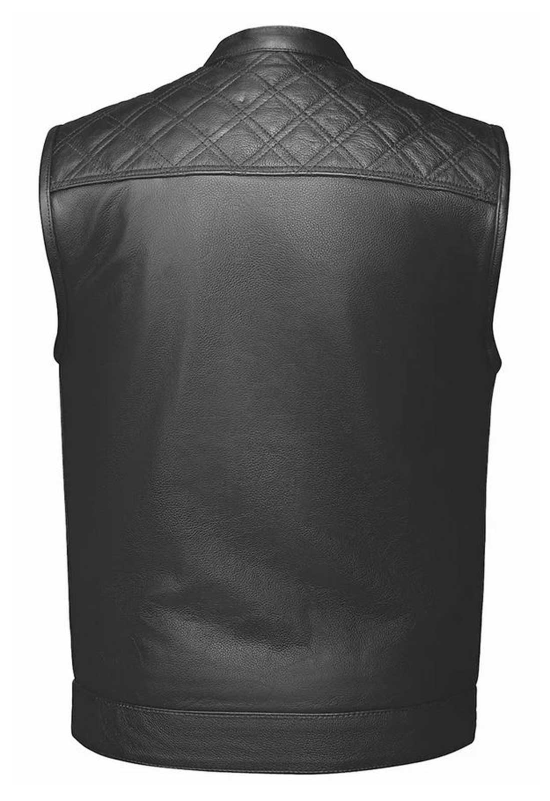 Harley-Davidson Free Shipping - Derringer Men's Black Diamond Premium Motorcycle Biker Leather Club Vest, Black - Free Shipping on many products plus Orders Over $99