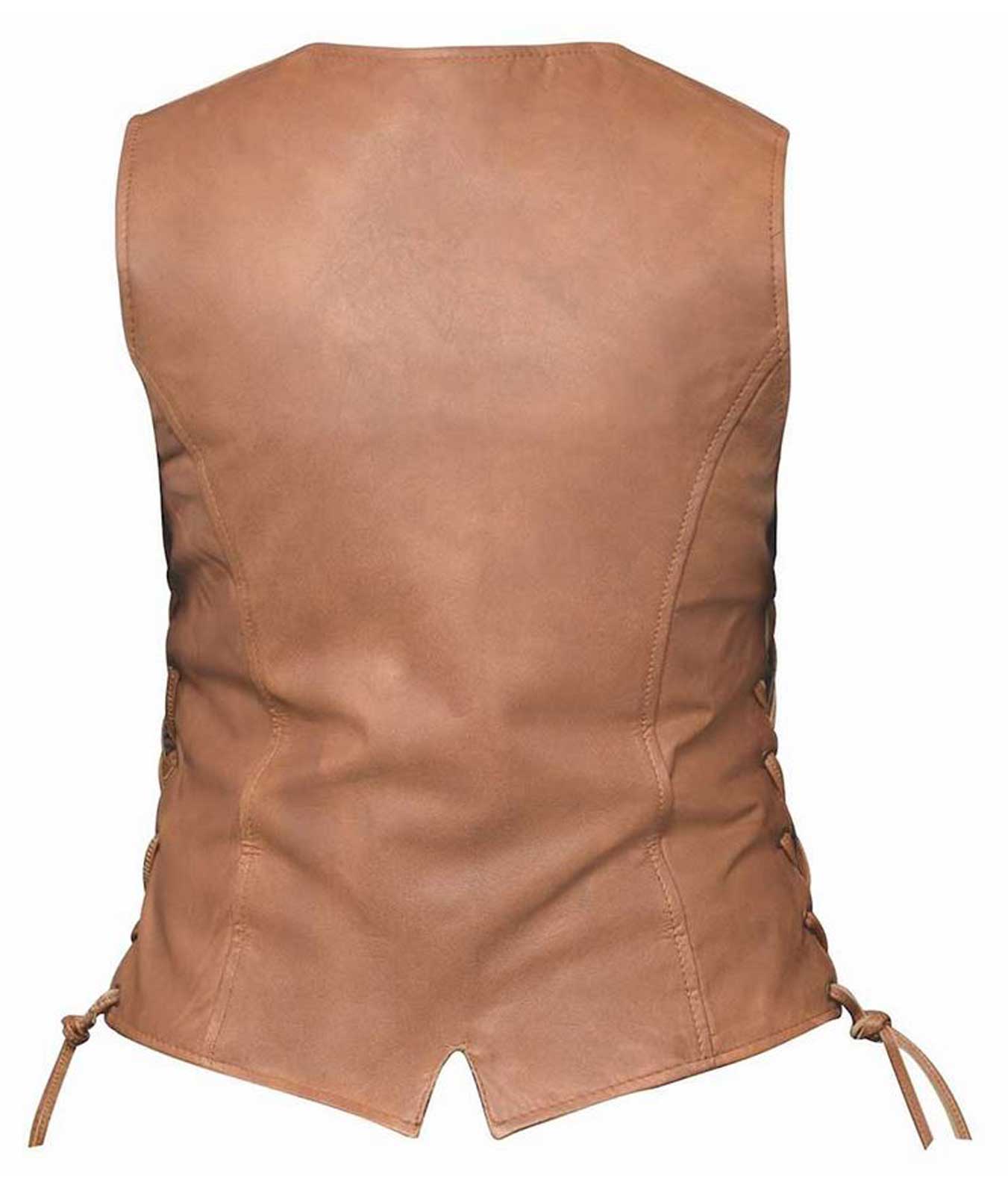 Harley-Davidson Free Shipping - Derringer Ladies Leah Premium Lambskin Traditional Leather Vest, Brown - Free Shipping on many products plus Orders Over $99