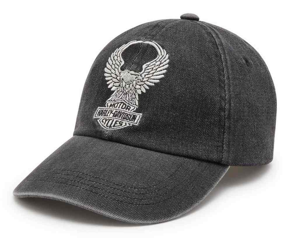 Harley-Davidson Women's Freedom Eagle Baseball Cap, Washed Black 97705-25VW - Wisconsin Harley-Davidson
