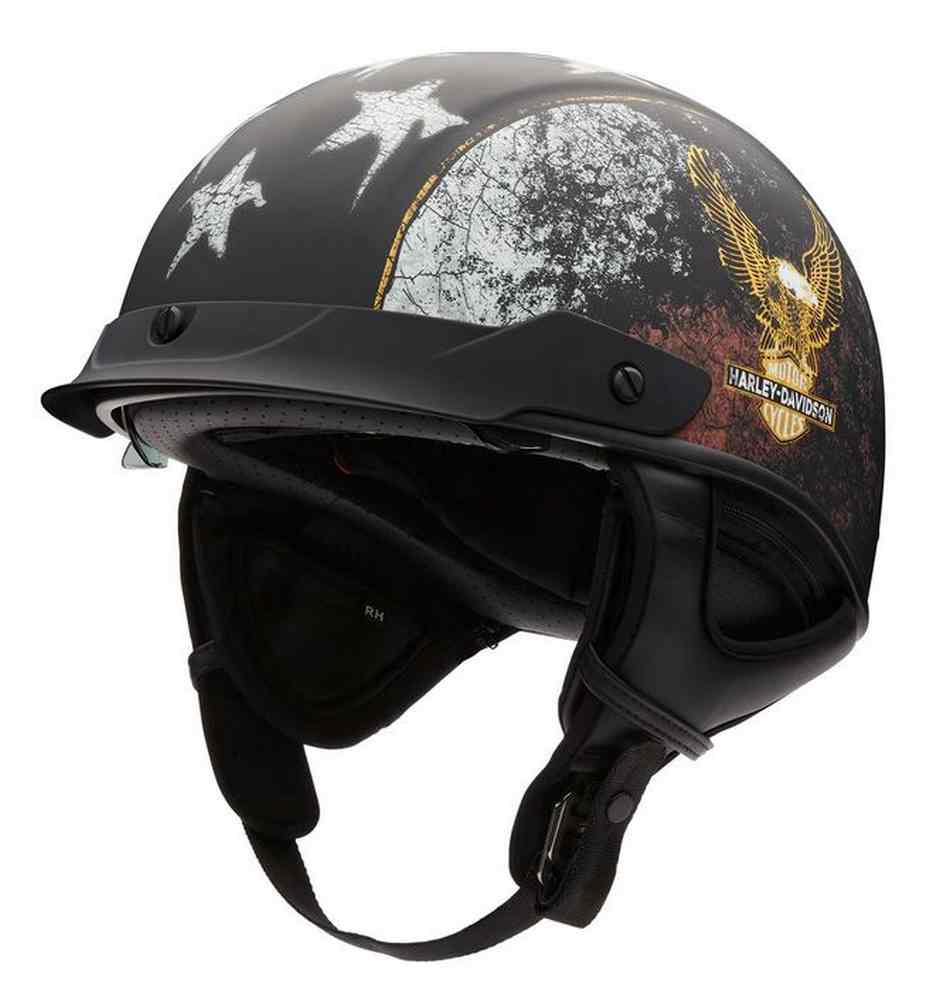 Harley-Davidson Busby Ultra-Light Sun Shield Half Helmet, Matte Black 97163-25VX - Largest Selection of Harley-Davidson Products