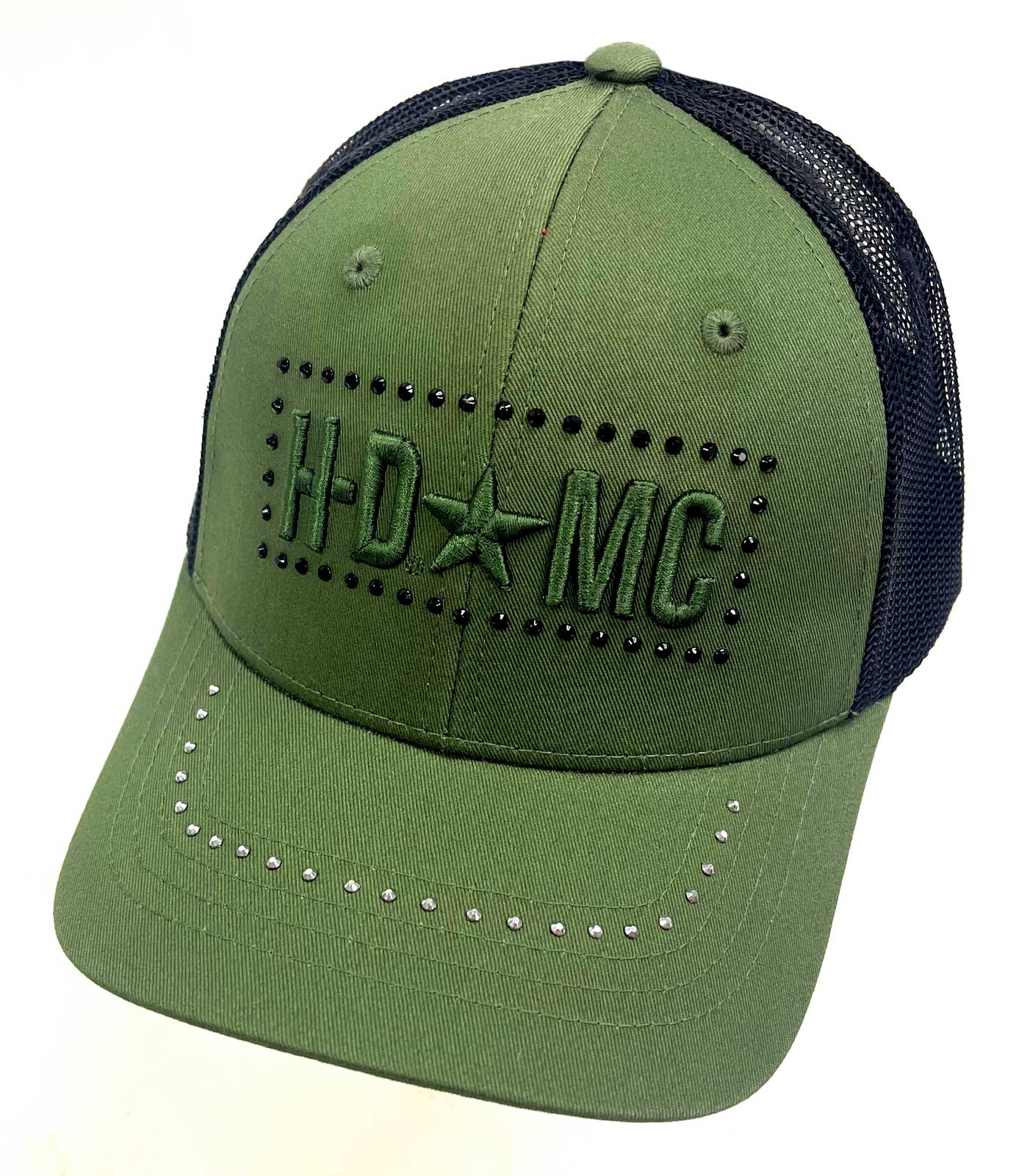 Harley-Davidson Free Shipping - Harley-Davidson Women's Studded Medal Curved Bill Mesh Trucker Hat, Green/Black - Free Shipping on many products plus Orders Over $99