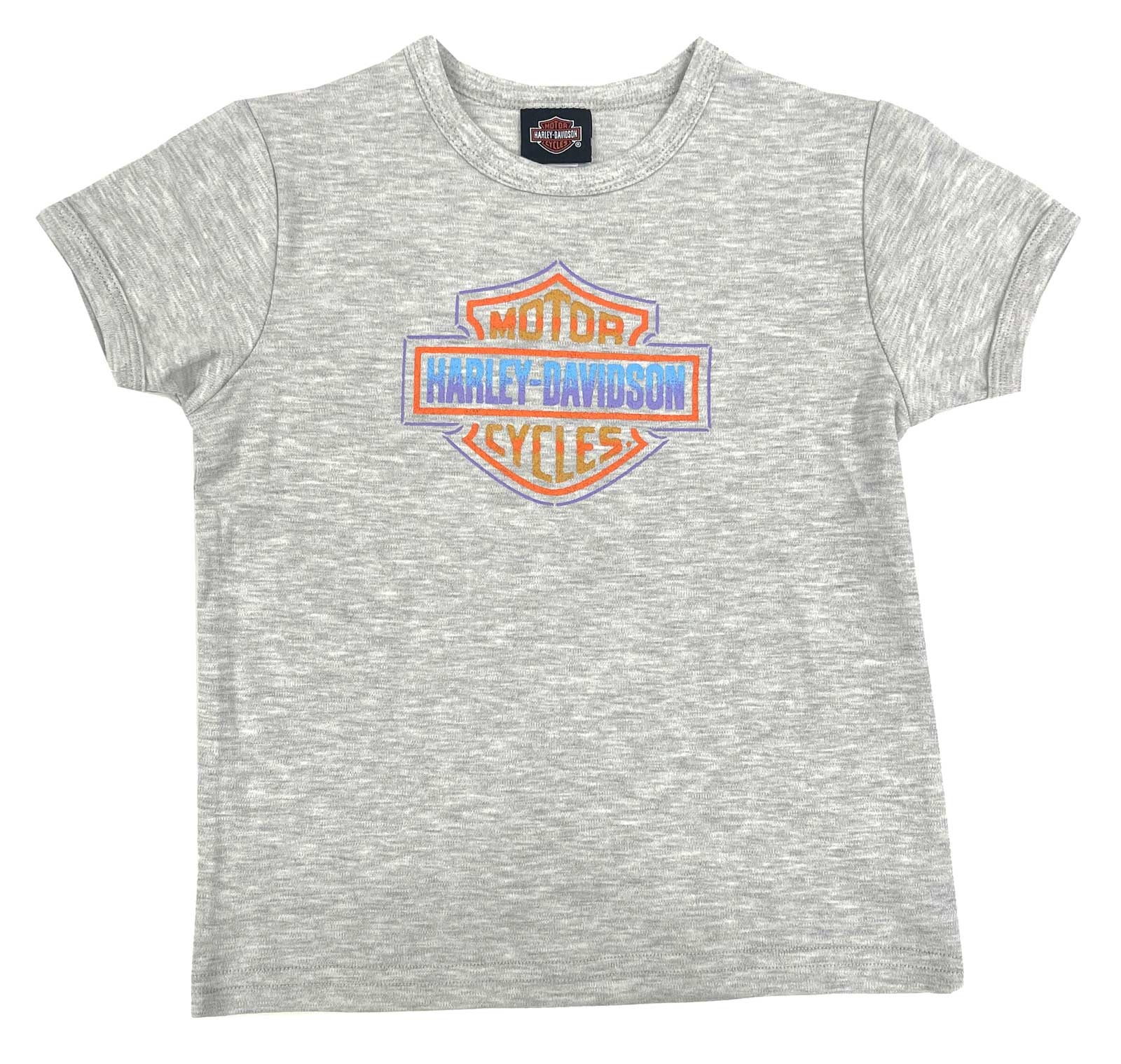 Harley-Davidson Little Boys' Ringer Logo Short Sleeve Tee, Heather Gray - Wisconsin Harley-Davidson