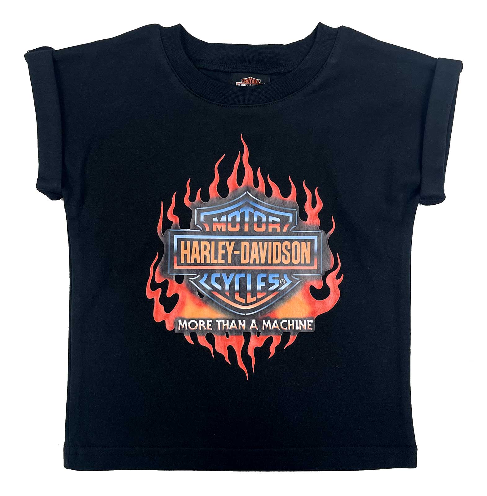 Harley-Davidson Little Boys' Flames Logo Muscle Short Sleeve Tee, Black - Wisconsin Harley-Davidson
