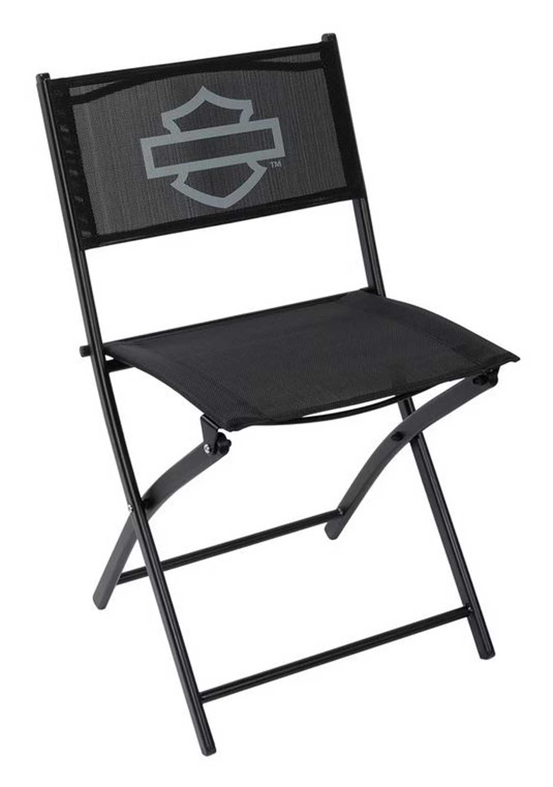 Harley-Davidson® Open Bar & Shield Folding Bistro Chair Set, Black
