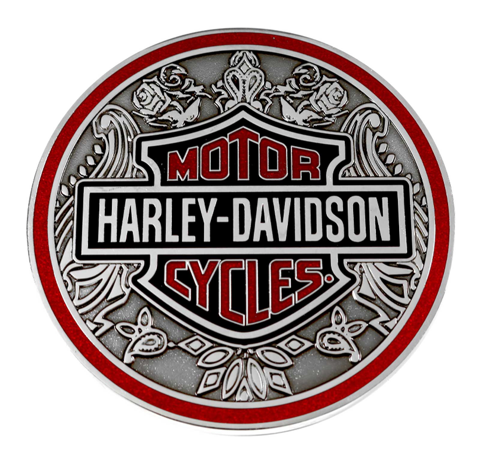Harley-Davidson 3 in. Frills Bar & Shield Heavy-Duty Metal Magnet, Silver Finish - Wisconsin Harley-Davidson