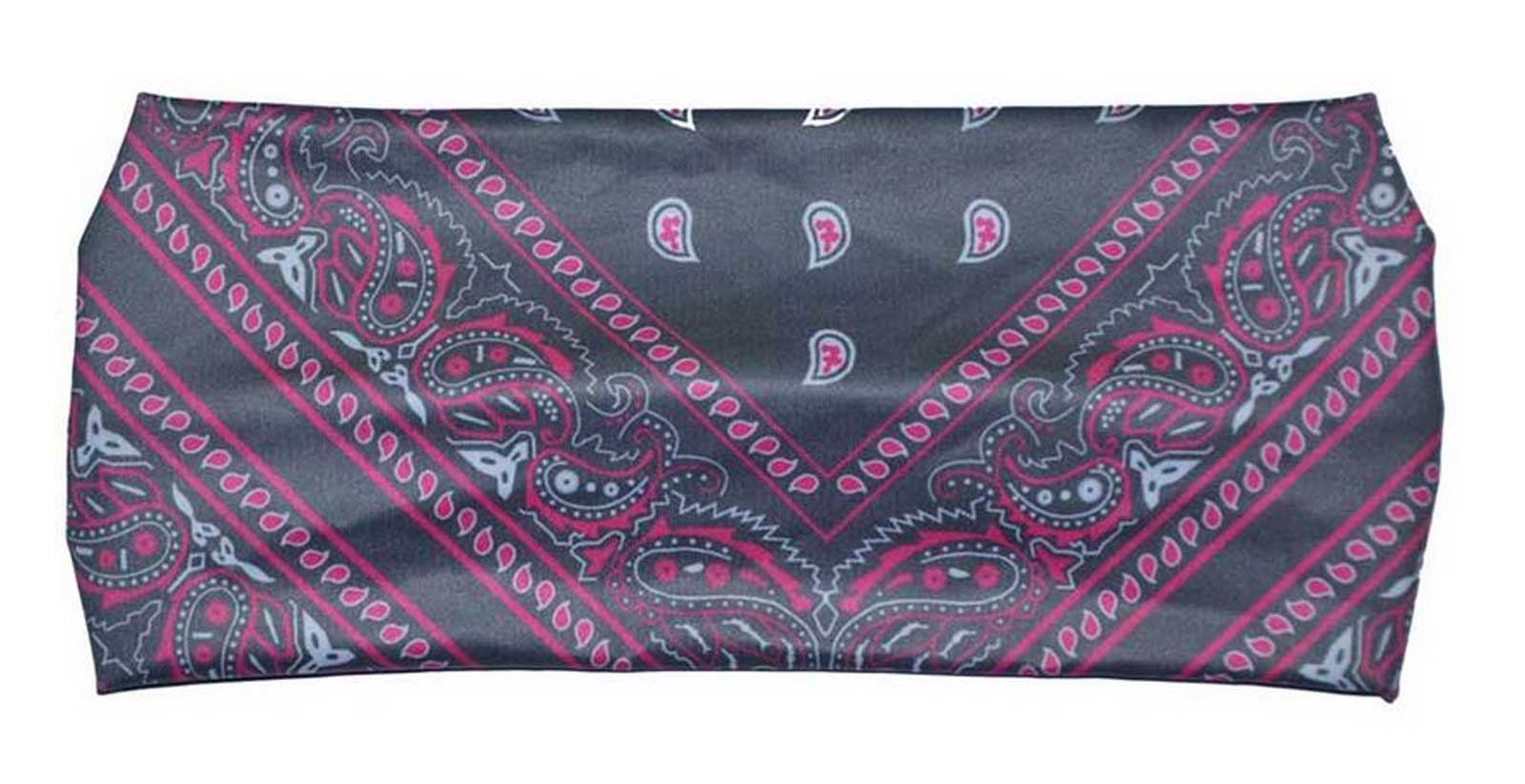 Derringer Ladies Paisley Liner Headband, Moisture-Wicking - Black/Pink - Wisconsin Harley-Davidson