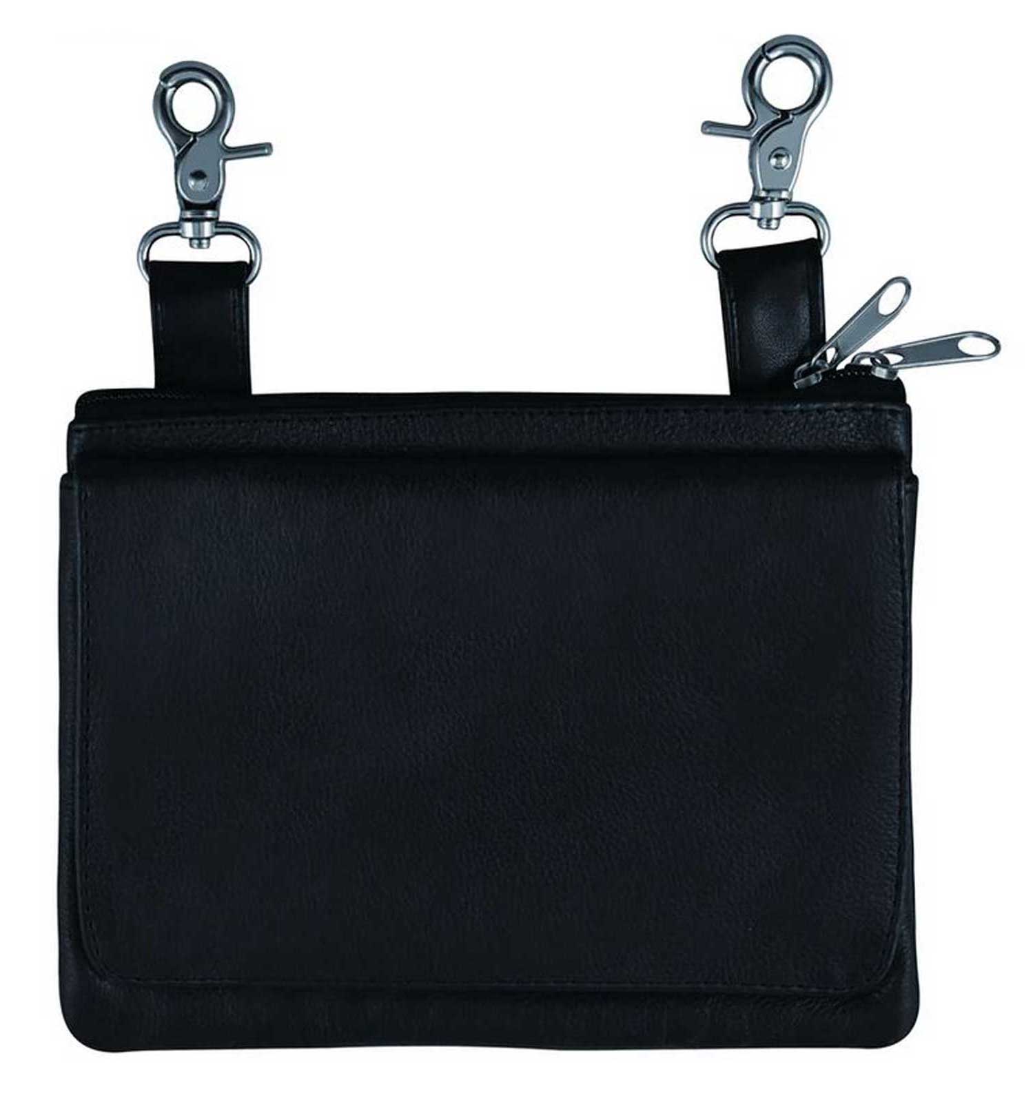 Derringer Women's Premium Cowhide Leather Clip-On Hip Bag - Classic Black - Wisconsin Harley-Davidson