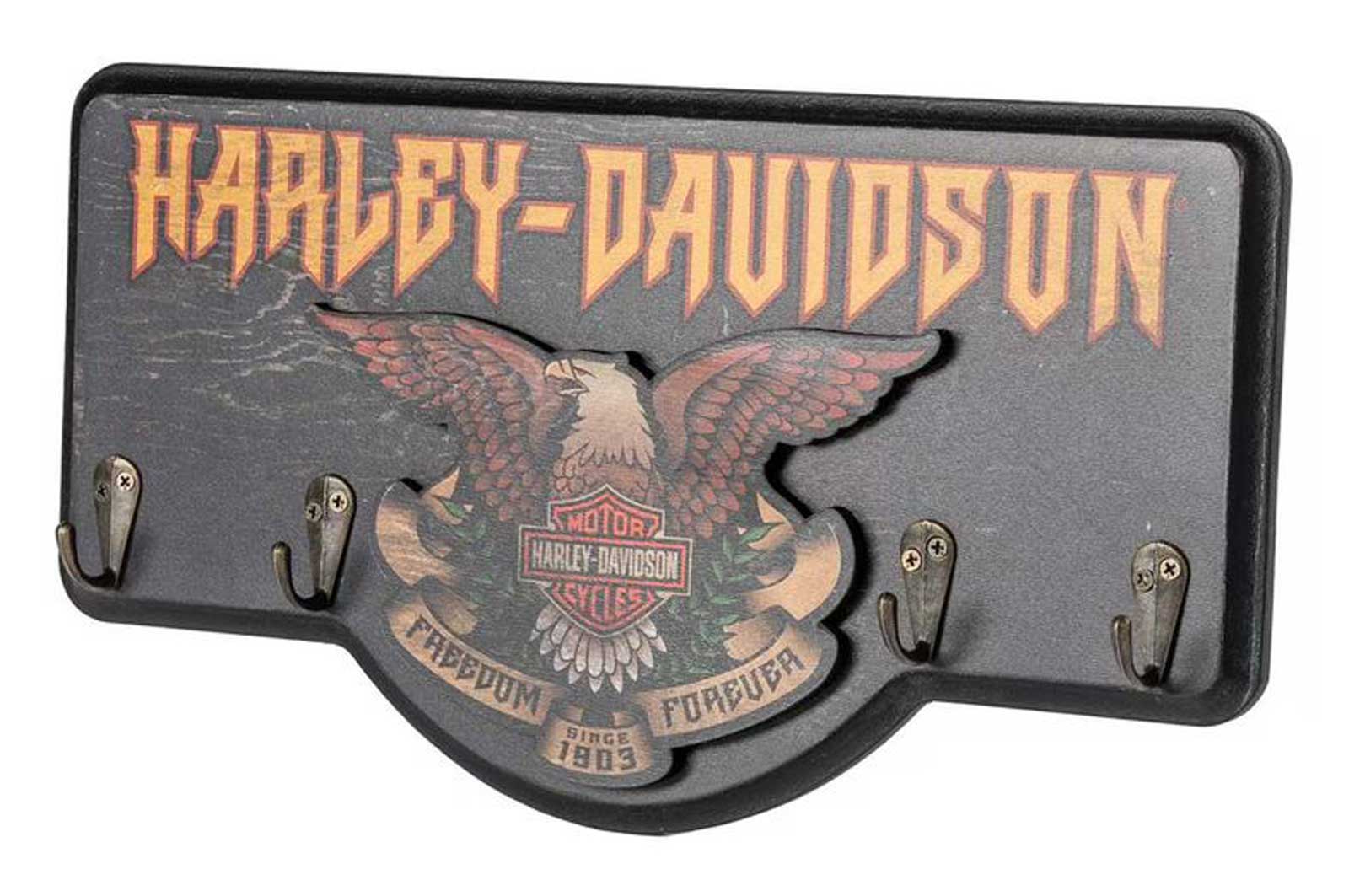 Harley-Davidson Free Shipping - Harley-Davidson Distressed Hard Rock Eagle Graphic Wooden Key Rack, Black - Free Shipping on many products plus Orders Over $99