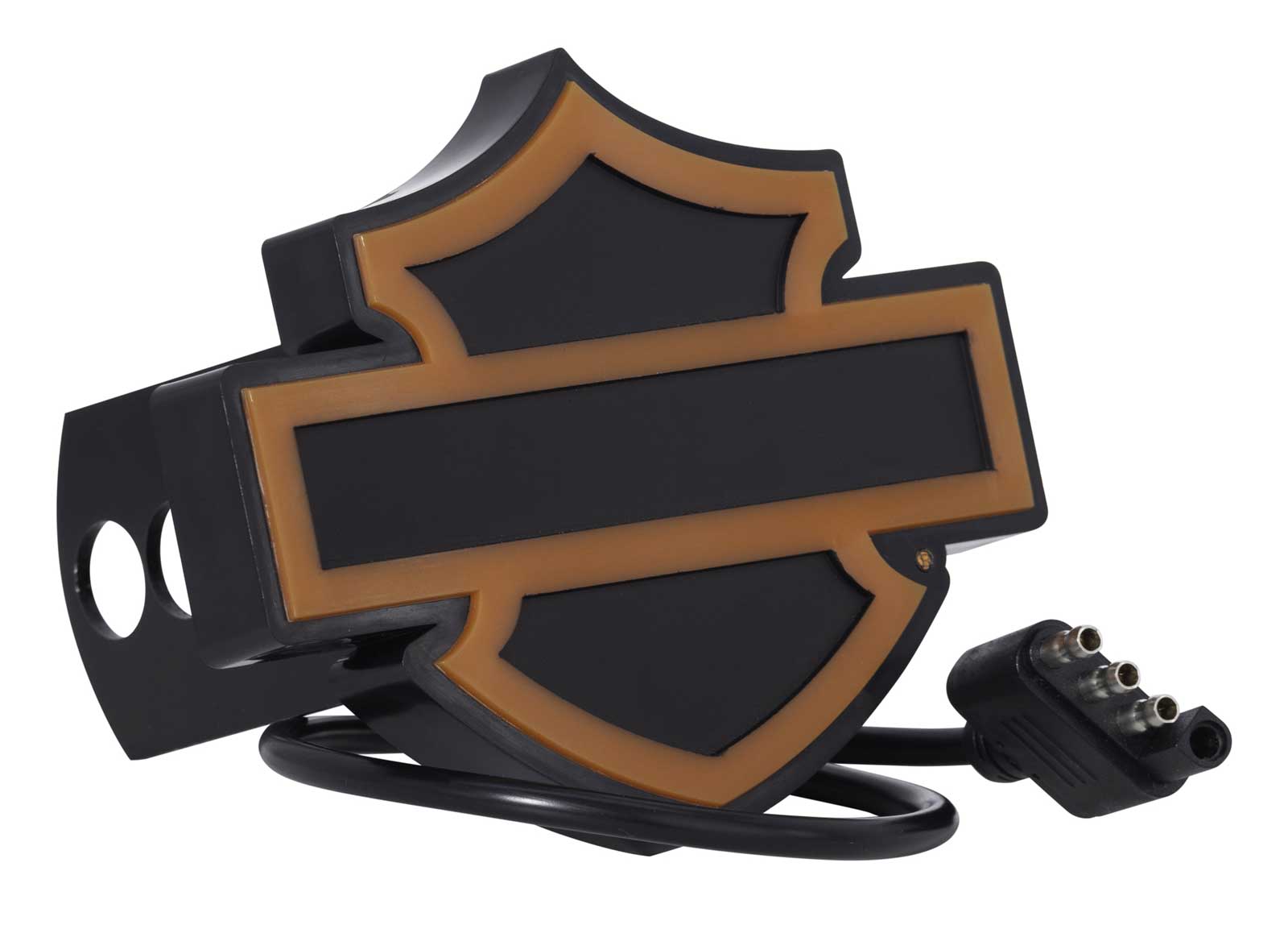 Harley-Davidson Bar & Shield Silhouette Lighted Hitch Plug, Orange/Black - Wisconsin Harley-Davidson