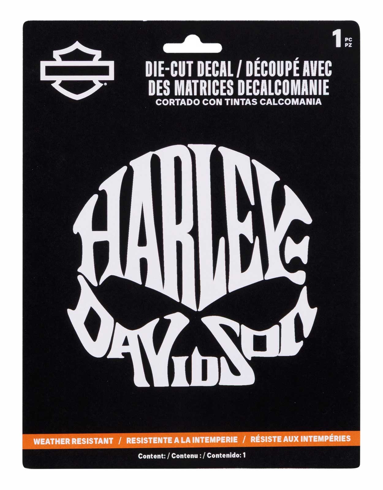 Harley-Davidson Die-Cut Willie G Skull Shape Clear Vinyl Decal - 6 x 8 in. - Wisconsin Harley-Davidson