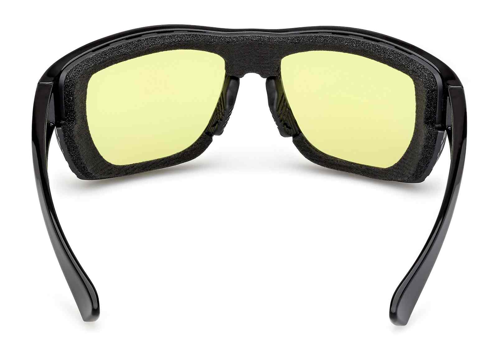 Harley-Davidson Men's Metal Bound Yellow Light-Adjusting Sunglasses, Shiny Black - No Hassle Returns at Wisconsin Harley