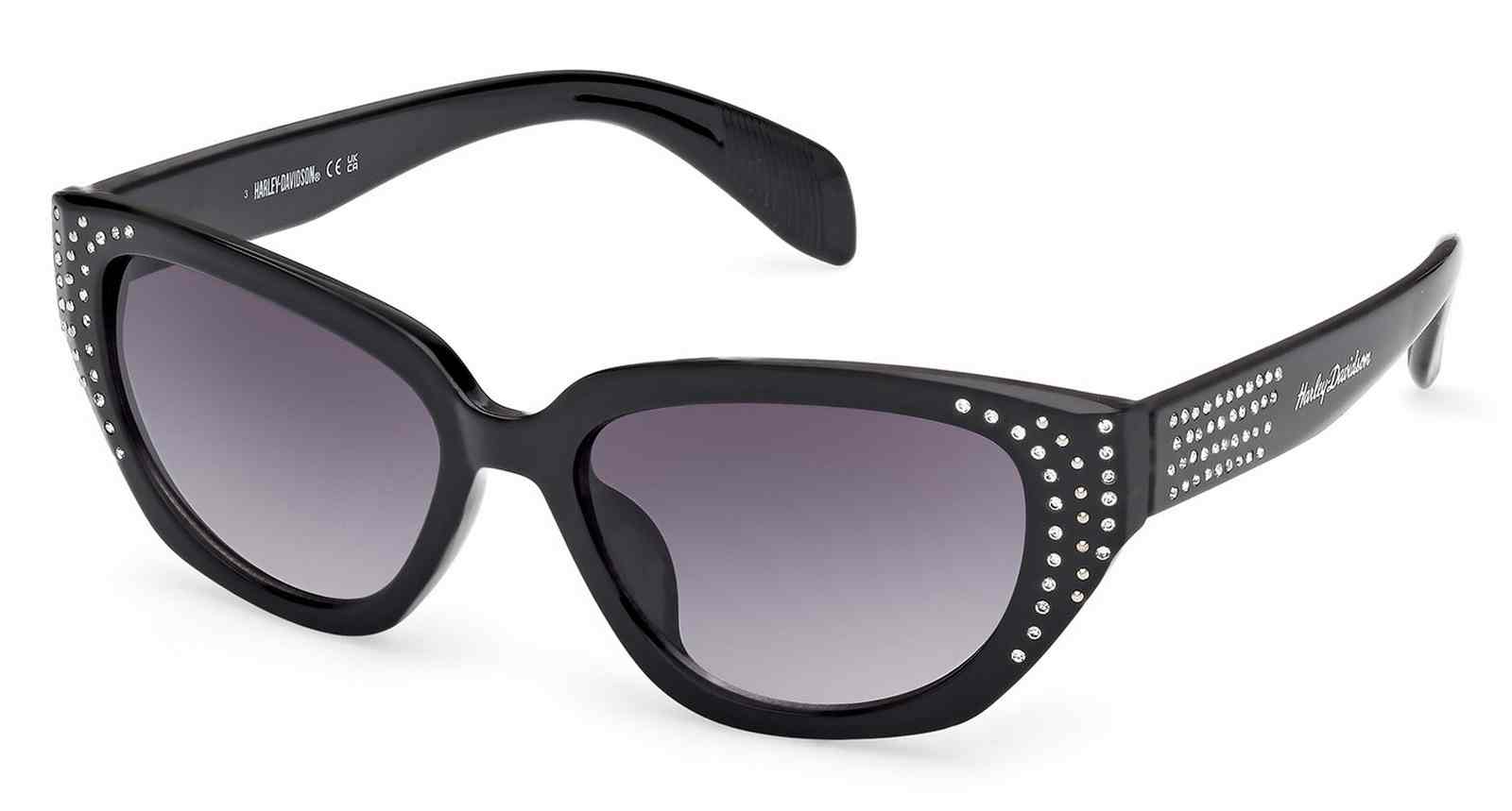 Harley-Davidson Women's Cat Eye Sunglasses, Black Frame/Smoke Gradient Lens - Wisconsin Harley-Davidson