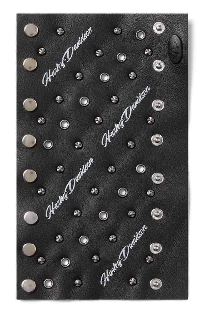 Harley-Davidson Women's Hairpin Studded Leather Ponytail Wrap, Black 97740-25VW - Wisconsin Harley-Davidson