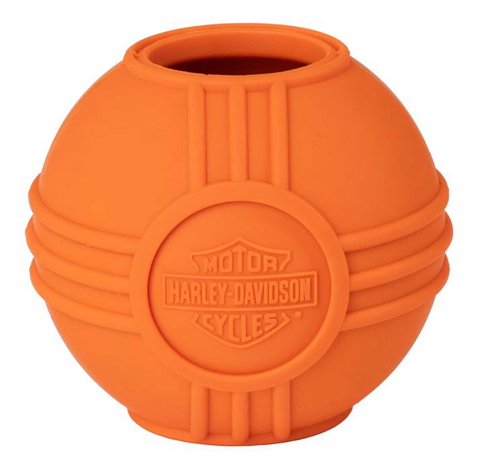 Harley-Davidson Embossed Bar & Shield Logo Heavy-Duty Rubber Ball Toy - Orange - Wisconsin Harley-Davidson