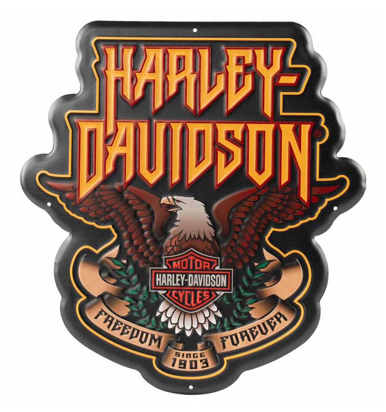 Harley-Davidson® Embossed Hard Rock Eagle Metal Sign, Custom