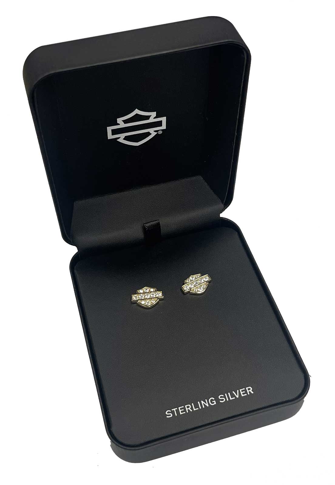 Harley-Davidson® Women's Bling Bar & Shield Stud Earrings, Gold