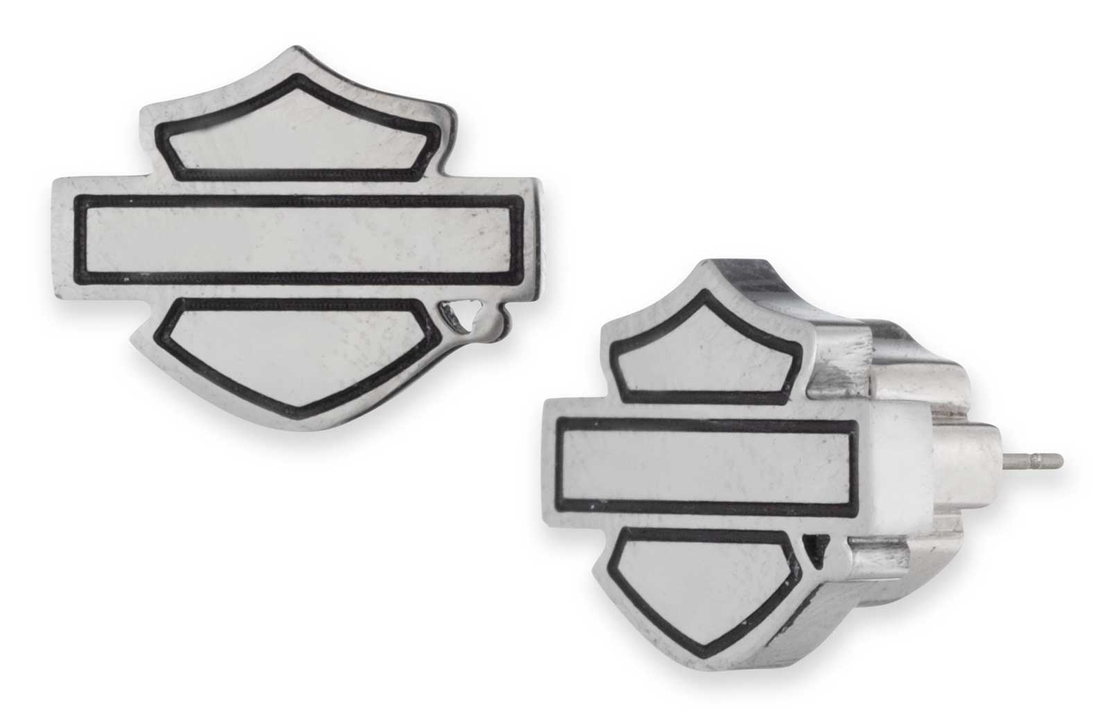 Harley-Davidson Women's 11mm Bar & Shield Logo Stud Earrings, Stainless Steel - Wisconsin Harley-Davidson