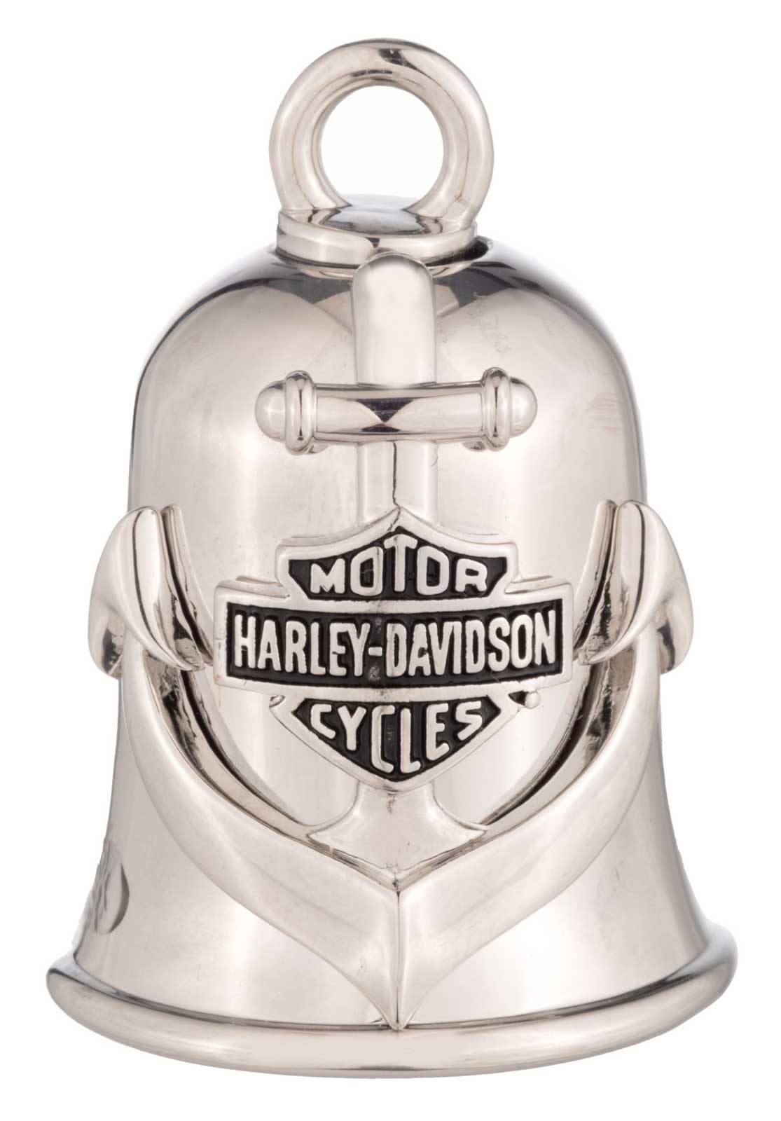 Harley-Davidson Sculpted Anchor Bar & Shield Logo Ride Bell, Silver Finish - Wisconsin Harley-Davidson