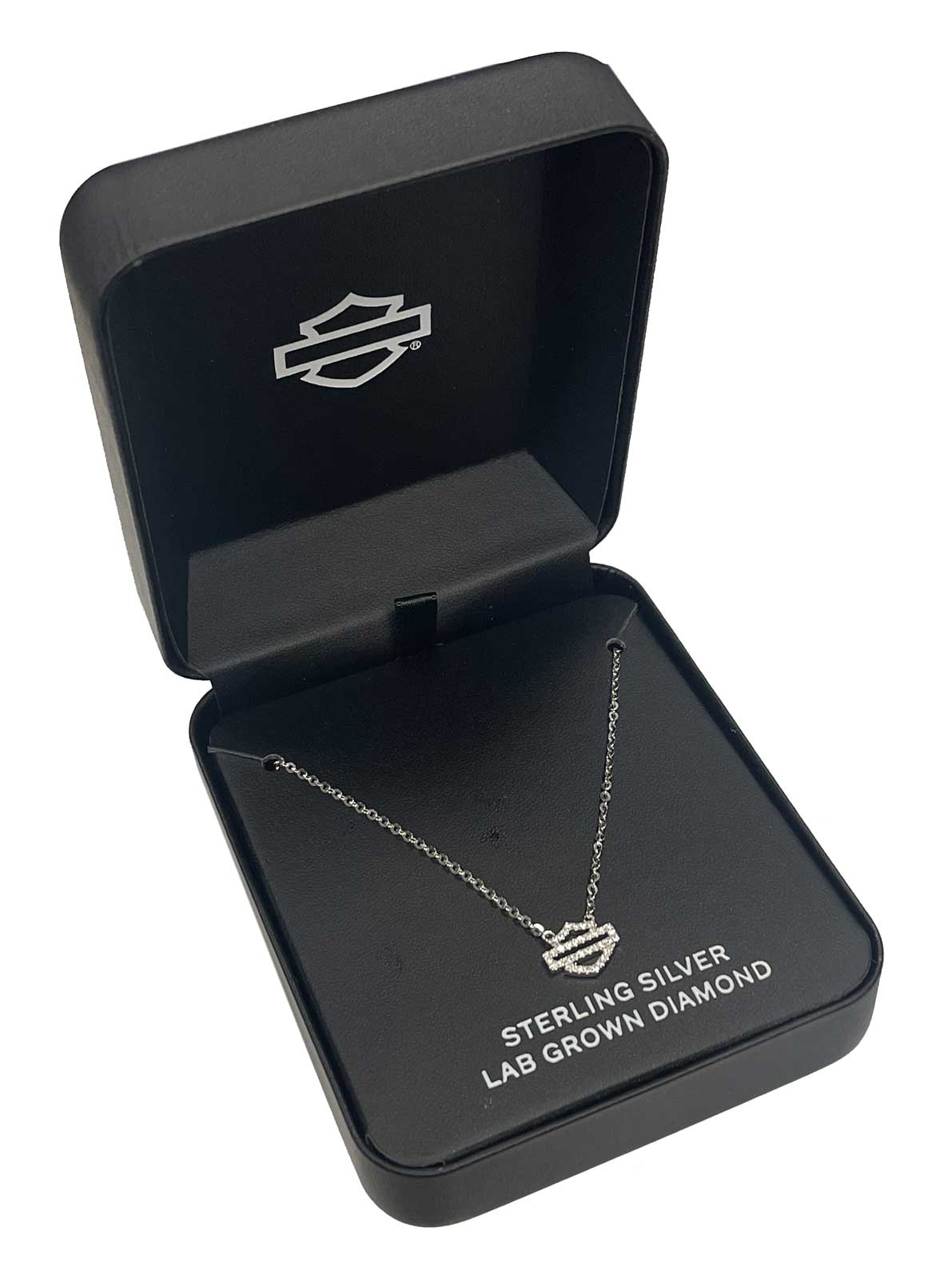 Harley-Davidson Women's 16 in. Crystal Open Bar & Shield Logo Chain Necklace - Largest Selection of Harley-Davidson Products