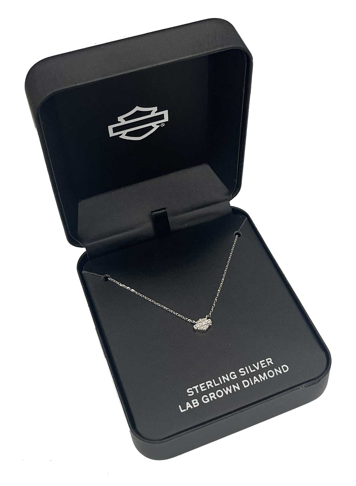 Harley-Davidson Women's 16 in. Small Crystal Open Bar & Shield Chain Necklace - Largest Selection of Harley-Davidson Products