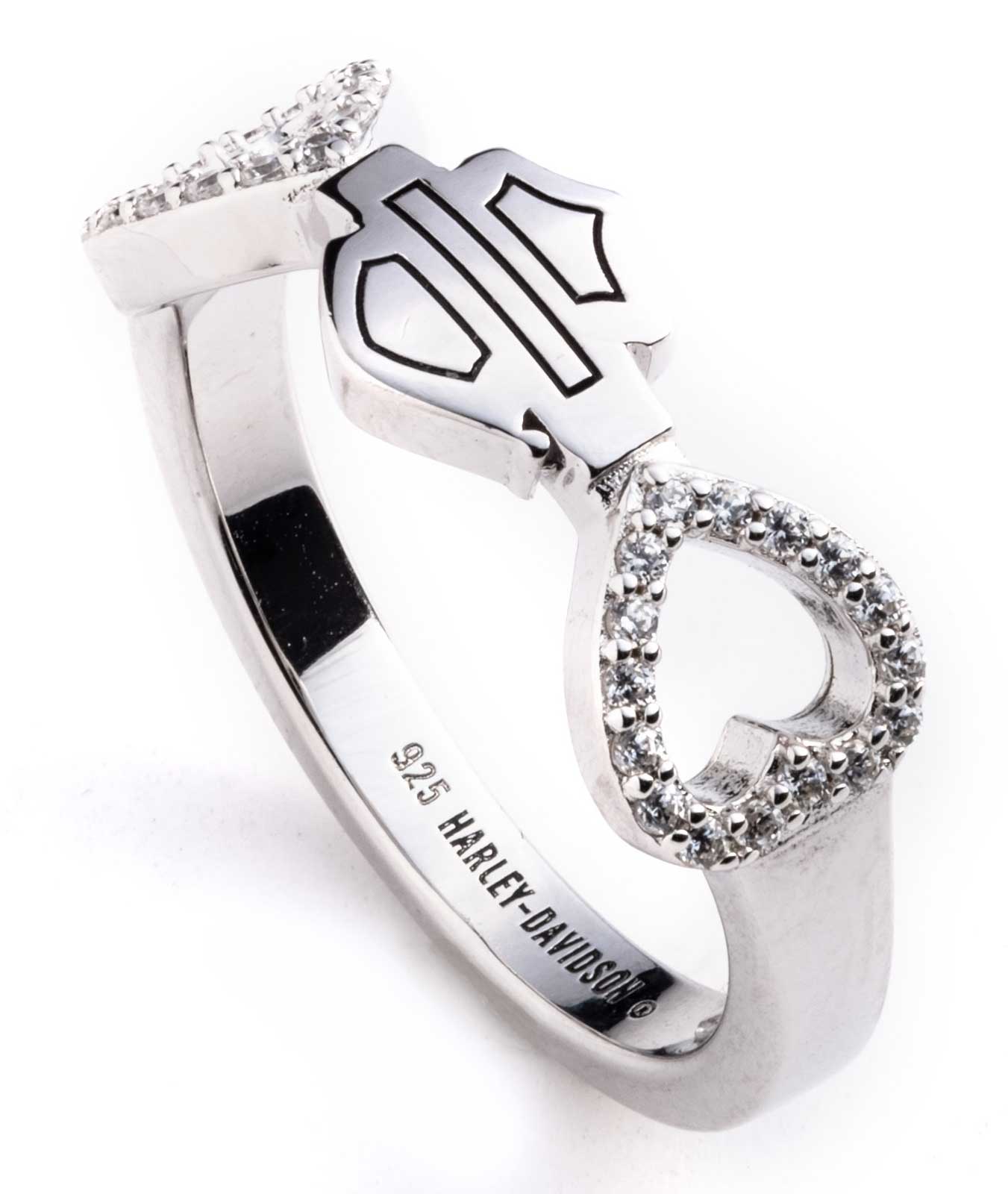 Harley-Davidson Free Shipping - Harley-Davidson Women's Bar & Shield Double Crystal Hearts Ring, Sterling Silver - Free Shipping on many products plus Orders Over $99