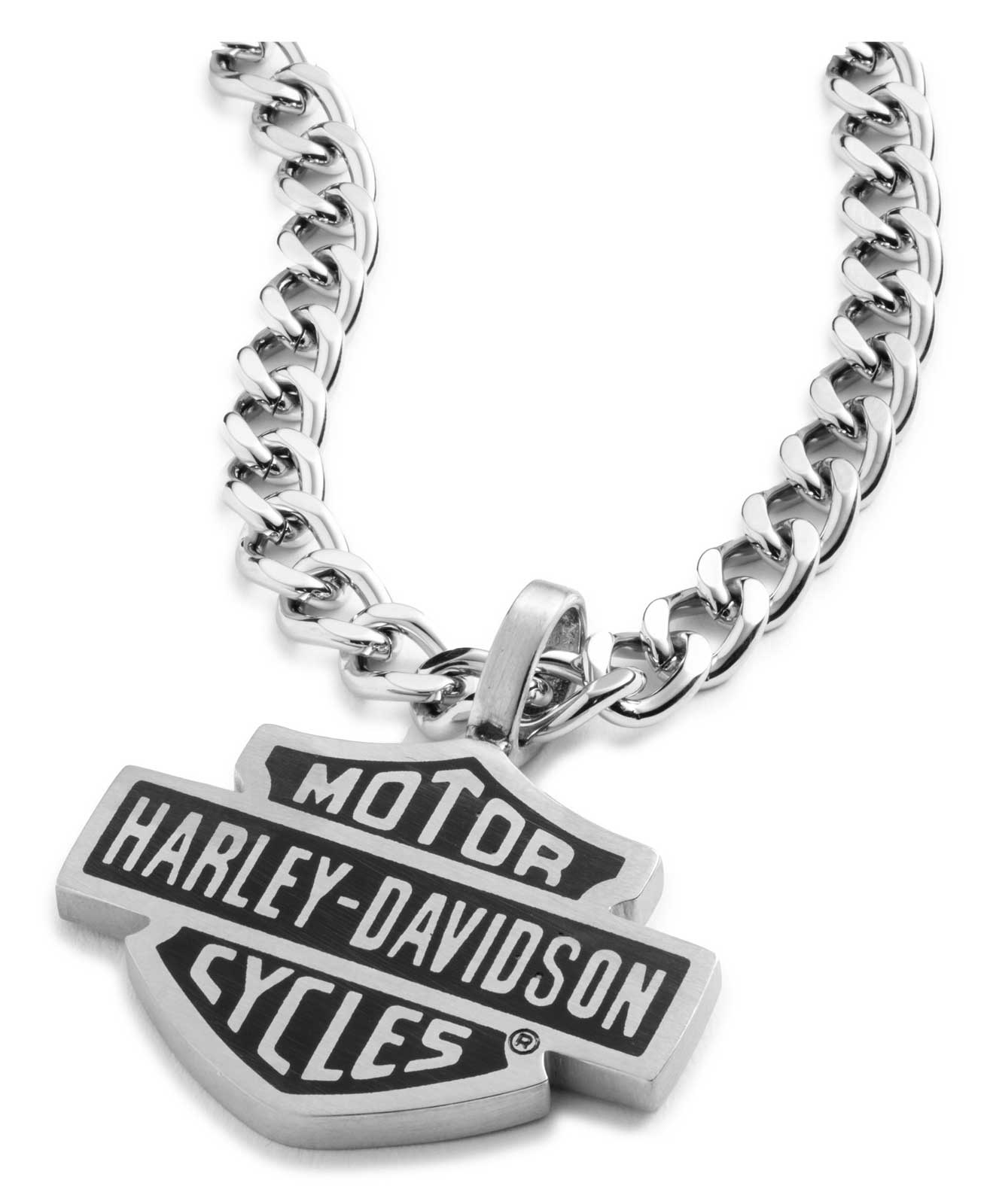 Harley-Davidson® Men's 24 in. Bar & Shield Script Chain Necklace