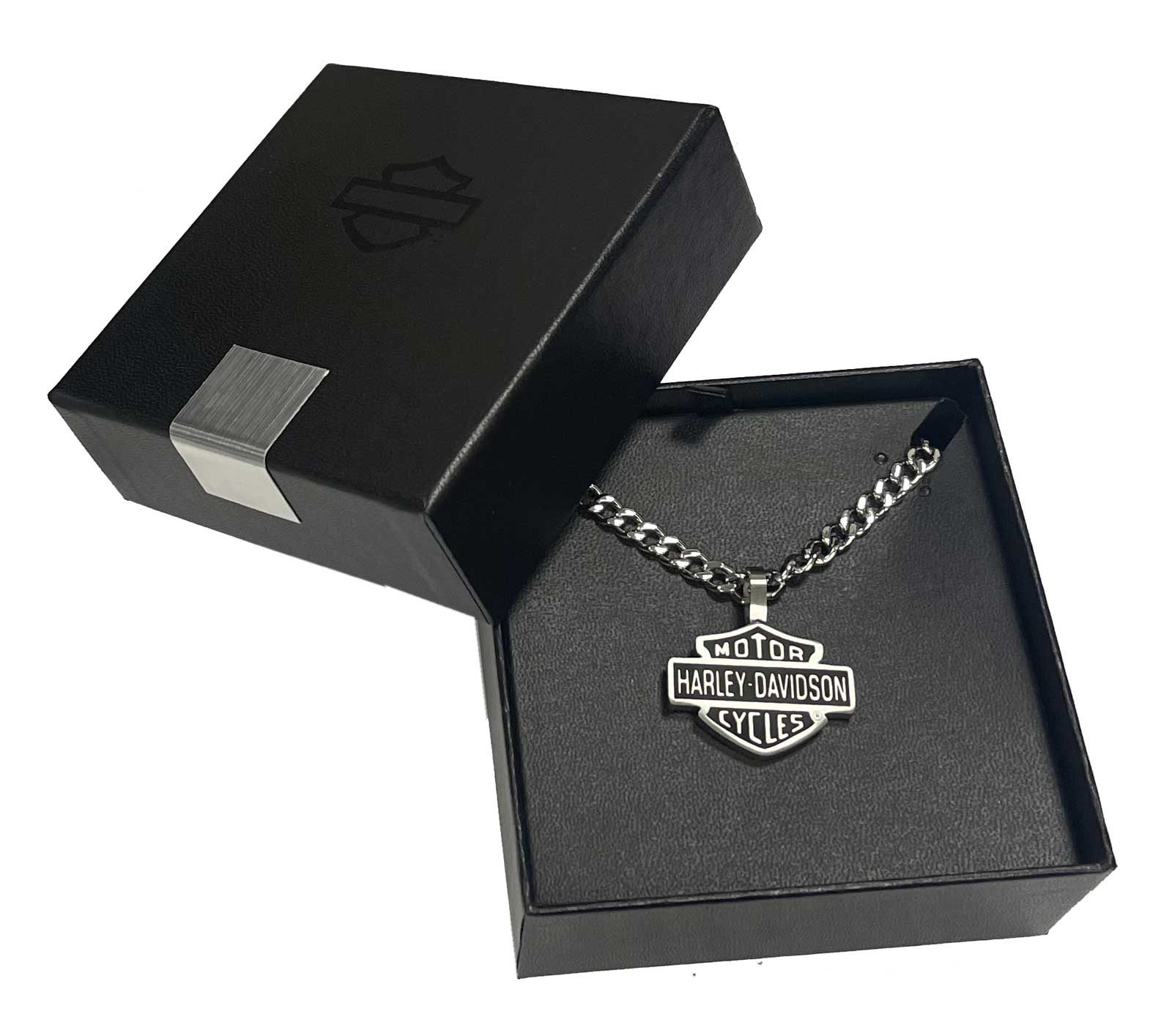 Harley-Davidson® Men's 24 in. Bar & Shield Script Chain Necklace