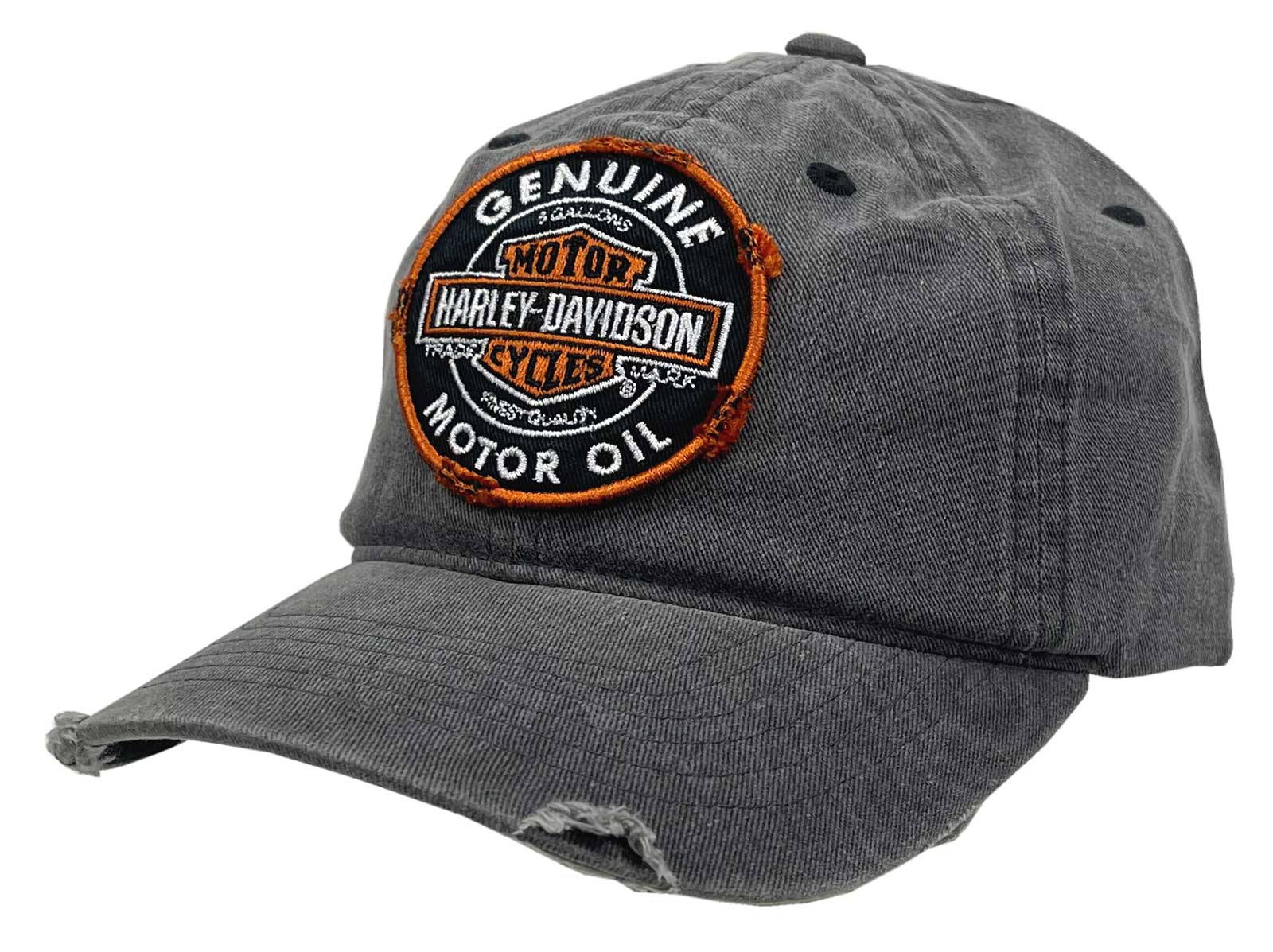 Harley-Davidson Men's Distressed Motor Oil Adjustable Baseball Cap, Washed - Wisconsin Harley-Davidson