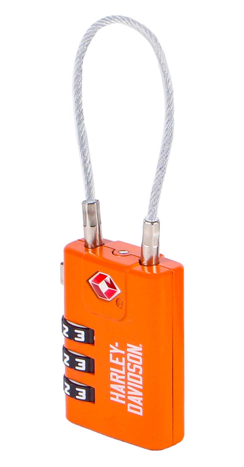 Harley-Davidson Free Shipping - Harley-Davidson TS-Approved Combination Luggage Lock, Rugged Zinc Alloy - Orange - Free Shipping on many products plus Orders Over $99