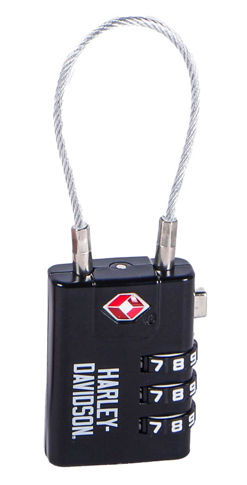 Harley-Davidson TS-Approved Combination Luggage Lock, Rugged Zinc Alloy - Black - Wisconsin Harley-Davidson