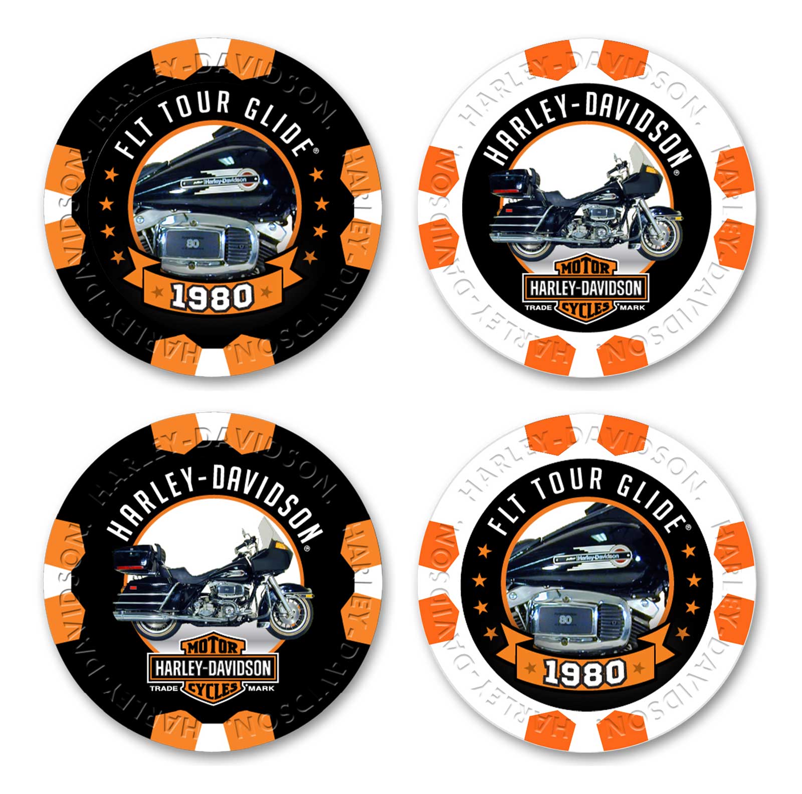 Harley-Davidson Vintage Series 17 - 1980 FLT Tour Glide Collectible Poker Chips - Wisconsin Harley-Davidson