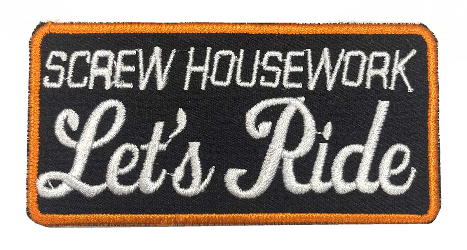 Derringer Screw Housework, Let's Ride Embroidered Emblem Patch, Black/White - Wisconsin Harley-Davidson