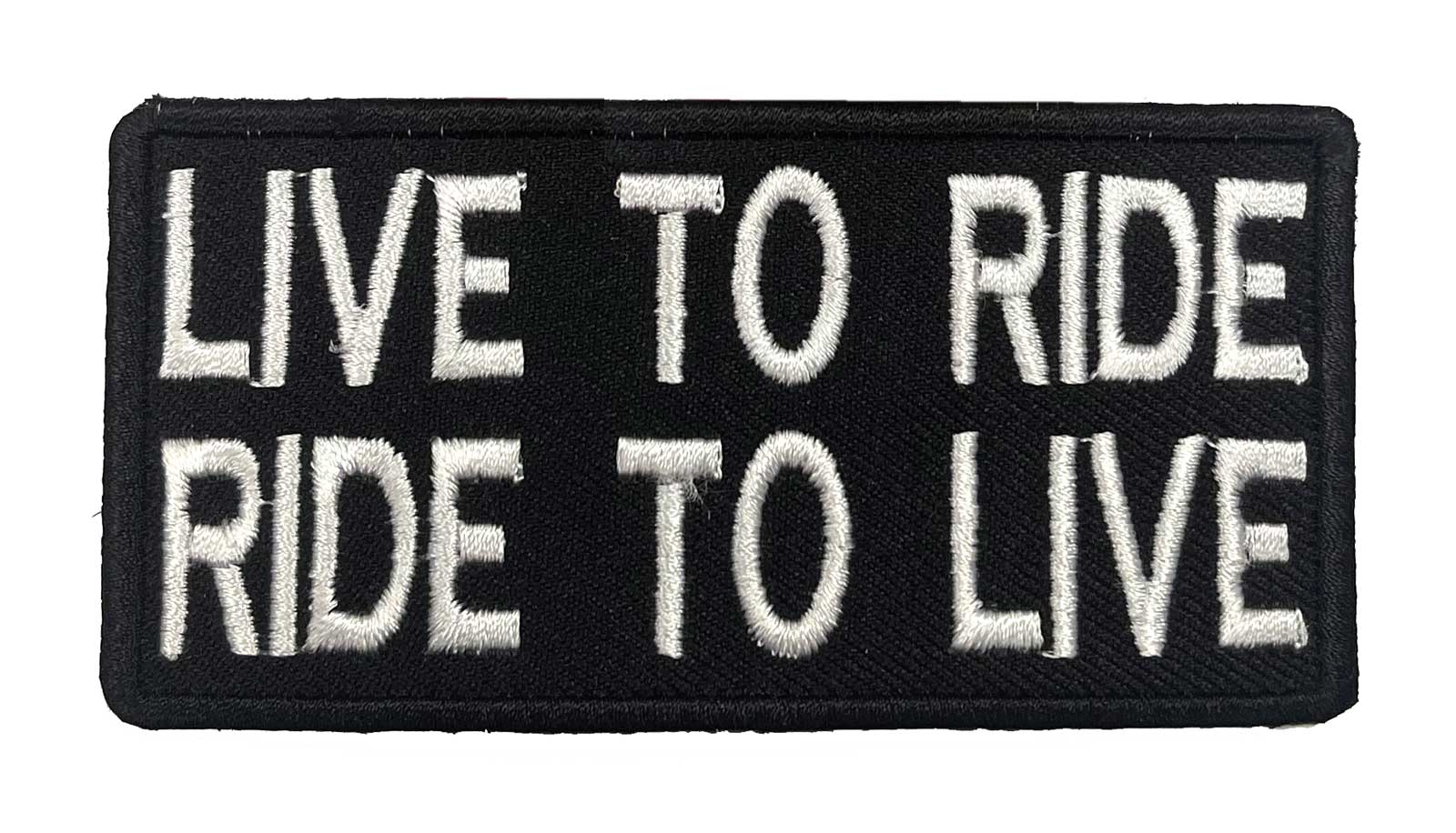 Derringer Live To Ride Embroidered Emblem Patch, Black/White - Wisconsin Harley-Davidson