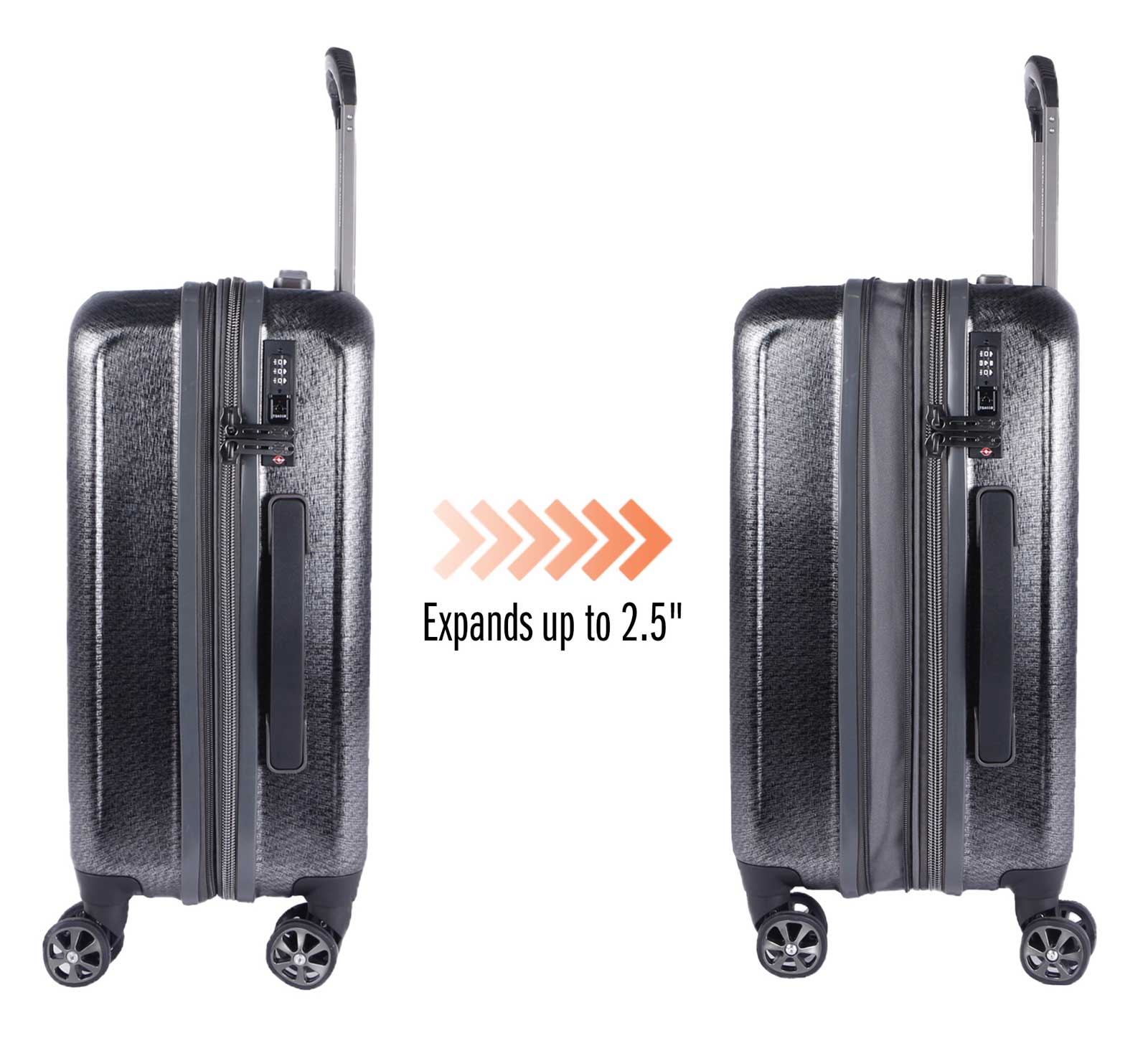 Harley-Davidson® 22 in. Cruiser Hard Sided Expandable Wheeling Luggage, Charcoal
