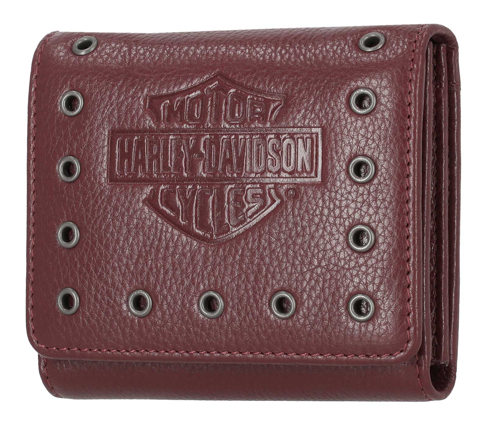 Harley-Davidson Free Shipping - Harley-Davidson Women's Eyelet Bar & Shield Logo Leather Indexer Wallet, Red - Free Shipping on many products plus Orders Over $99