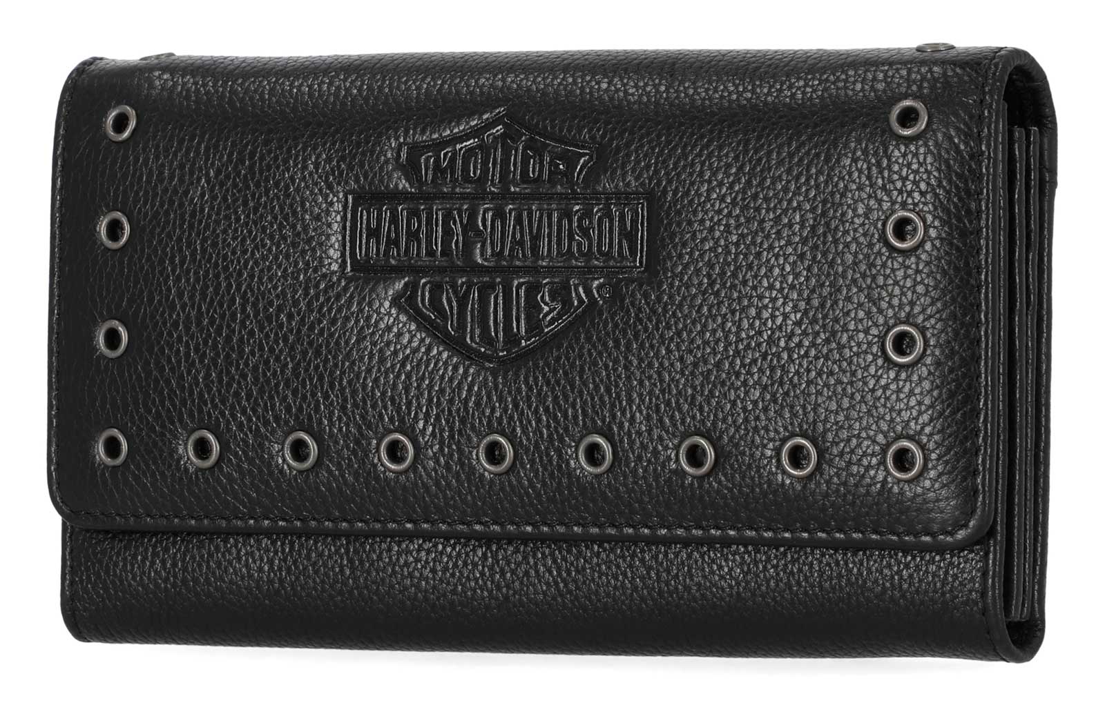 Harley-Davidson Free Shipping - Harley-Davidson Women's Eyelet Bar & Shield Logo Leather Clutch Wallet, Black - Free Shipping on many products plus Orders Over $99