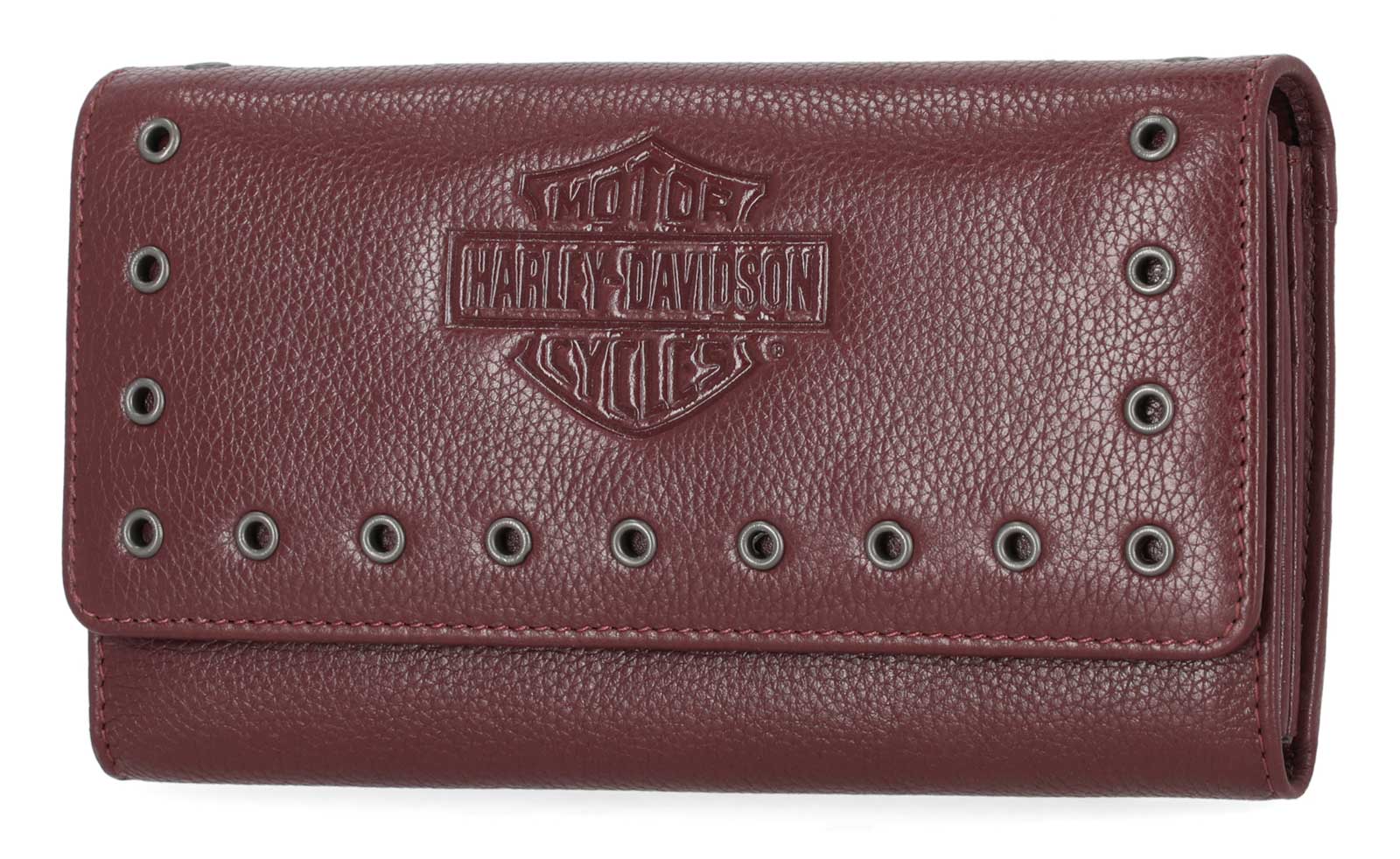 Harley-Davidson Free Shipping - Harley-Davidson Women's Eyelet Bar & Shield Logo Leather Clutch Wallet, Red - Free Shipping on many products plus Orders Over $99