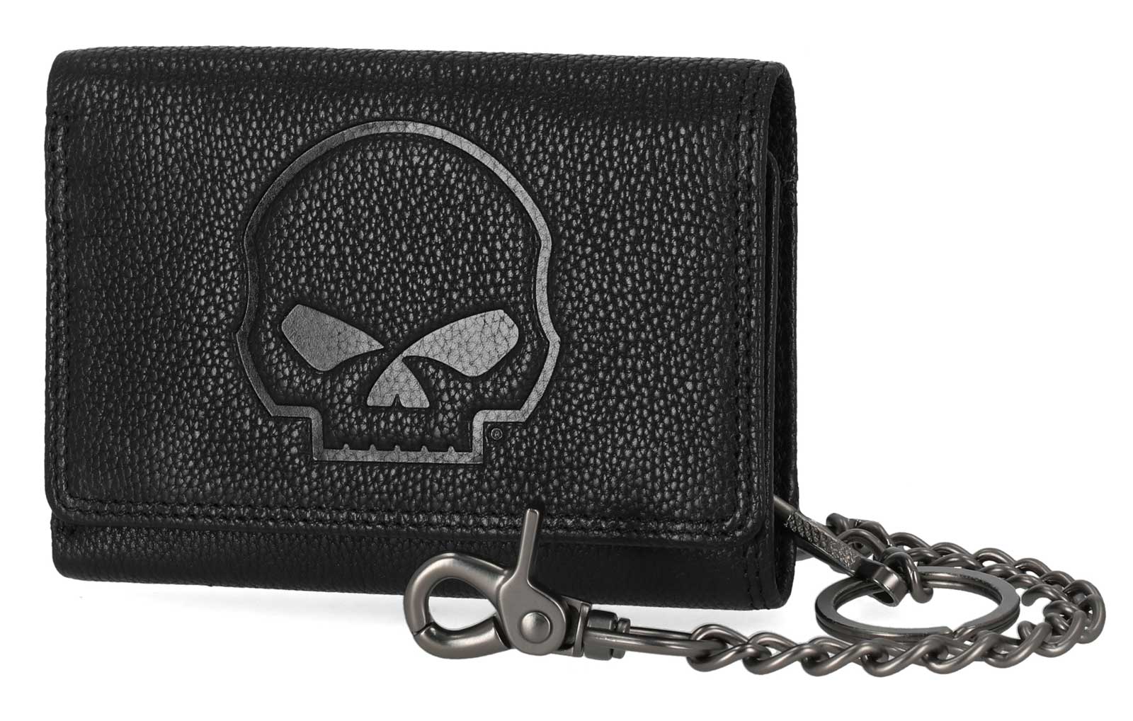 Harley-Davidson Free Shipping - Harley-Davidson Men's Skull Embossed Medium Biker Chain Leather Wallet, Black - Free Shipping on many products plus Orders Over $99
