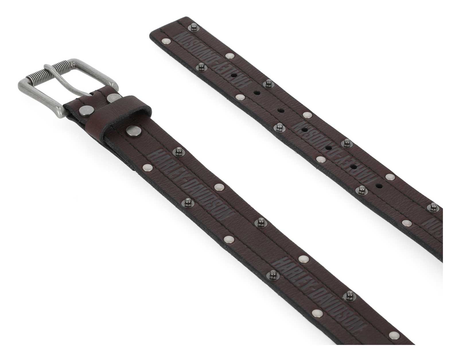 Harley-Davidson Men's Double Edge Rivet Genuine Leather Belt, Black - No Hassle Returns at Wisconsin Harley